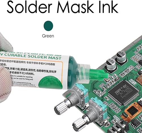 Miniatura 3 de Kit de reparación de máscara de soldadura de placa de circuito PCB, linterna y tinta resistente a la soldadura de curado (no linterna UV para