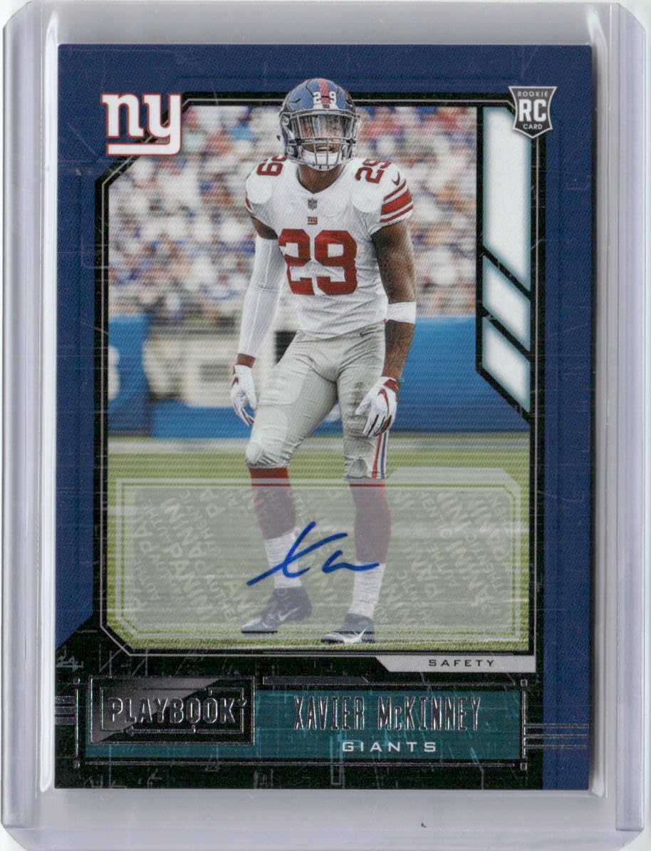 Vintage 2020 Panini Playbook Xavier McKinney #152 Autographed Rookie RC Football Card