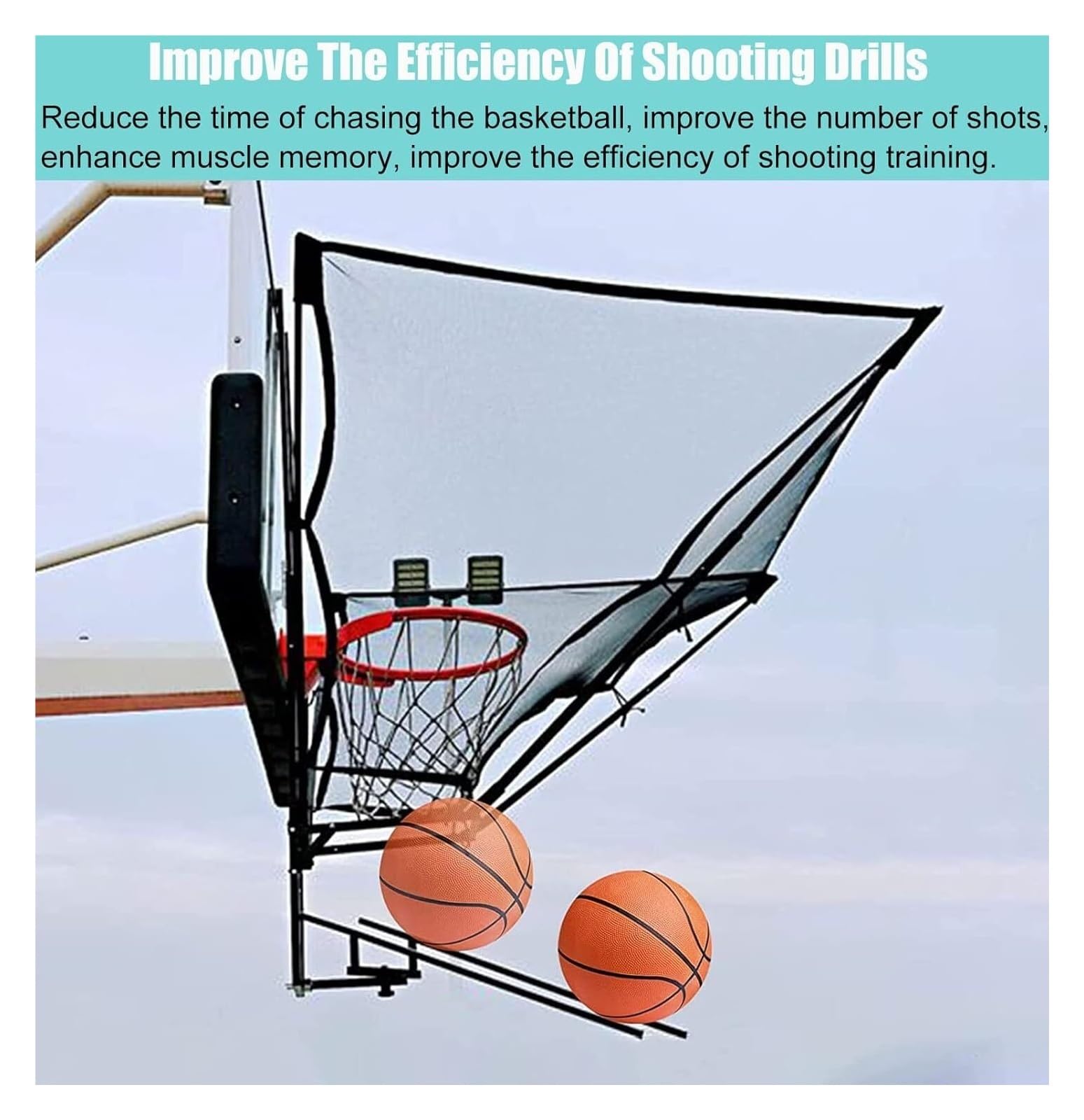 Machine De Retour De Ballon De Basket-Ball, Filet de Retour de tirs de Basketball Suspendu, Portable et Automatique, for entraîneur de Ballon
