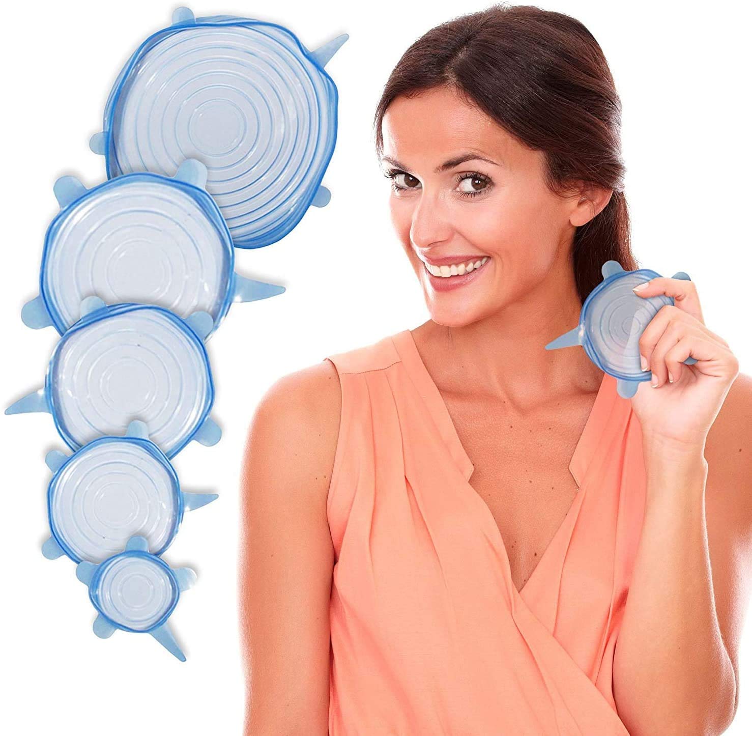 Mcrine Silicone Stretch Lids, 6-Pack of Various Sizes