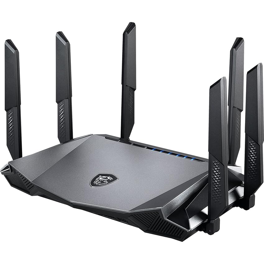 Immagine del prodotto MSI RadiX AX6600 WiFi 6 Tri-Band Gaming Router - WLAN fino a 6600 Mbps (5GHz, 2.4GHz Wireless), AI QoS Priority, MU-MIMO, Beamforming, WPA3, 2.5G WAN/LAN e 4 porte LAN 1G