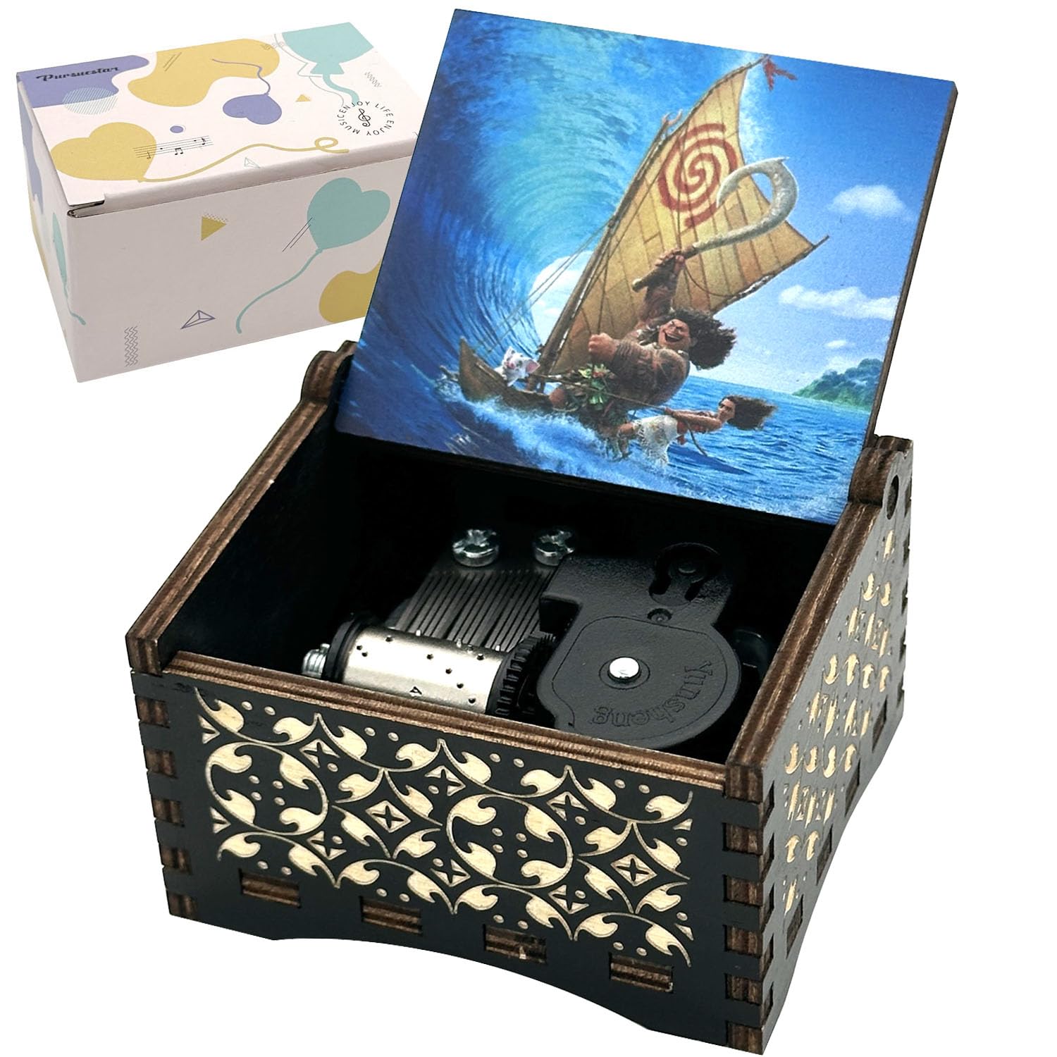 Amazon.com: Pursuestar Wind Up Music Box Moana -How Far I'll Go