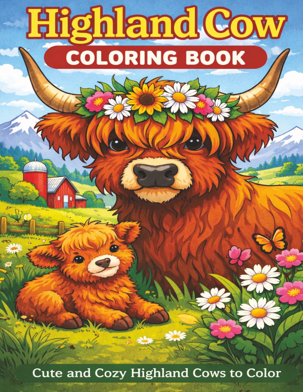 Highland Cow Coloring Book: Adorable Scottish Cattle to Color | A Cozy Farm Animal Coloring Adventure (Hope Heaven Farm Animal Coloring Series)