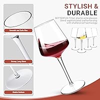 Vista 3 de Tritan-Plastic - Juego de 4 copas de vino tinto flotantes para piscina, 15 onzas, vasos de vino duraderos con tallo largo, ideal para el hogar