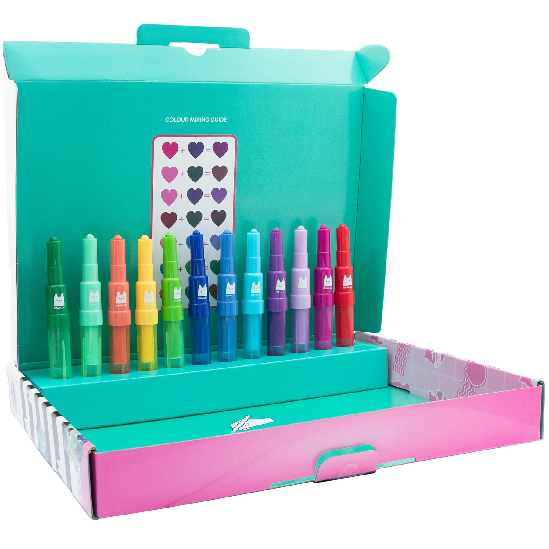 Gabby's Dollhouse - Spray Pen Set Desktop Box (GD23368) - Kit de Stylos Pulvérisateurs pour Colorier et Dessiner - 12 Stylos et 16 Pochoirs pour Créer des Couleurs et des Dessins Uniques