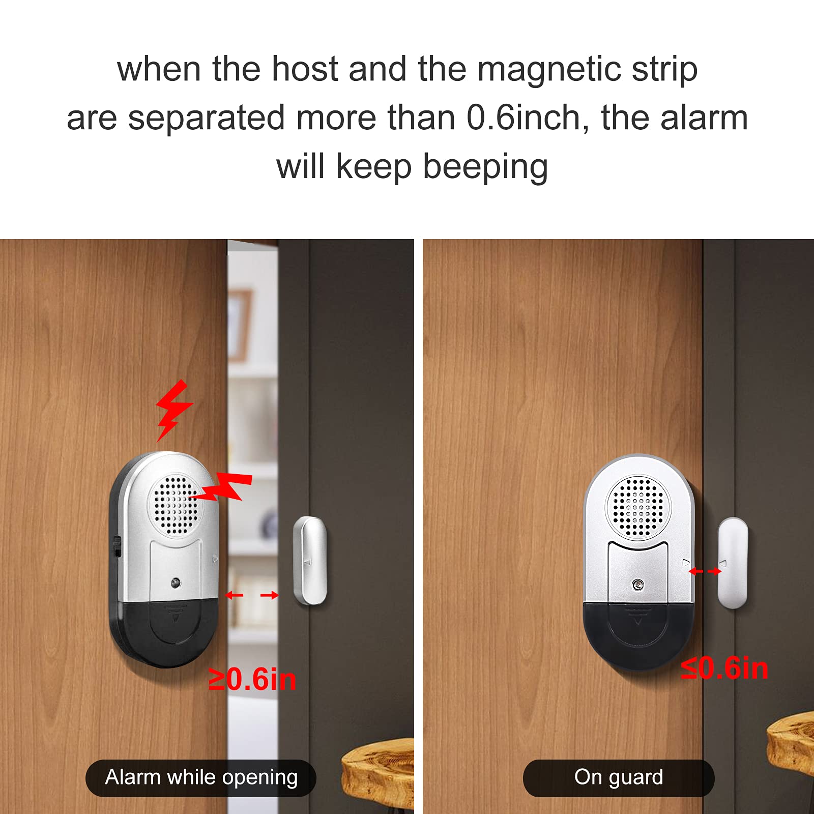 Buy SANJIE Window Door Alarms for Home Kids Safety Wireless 120 Loud dB