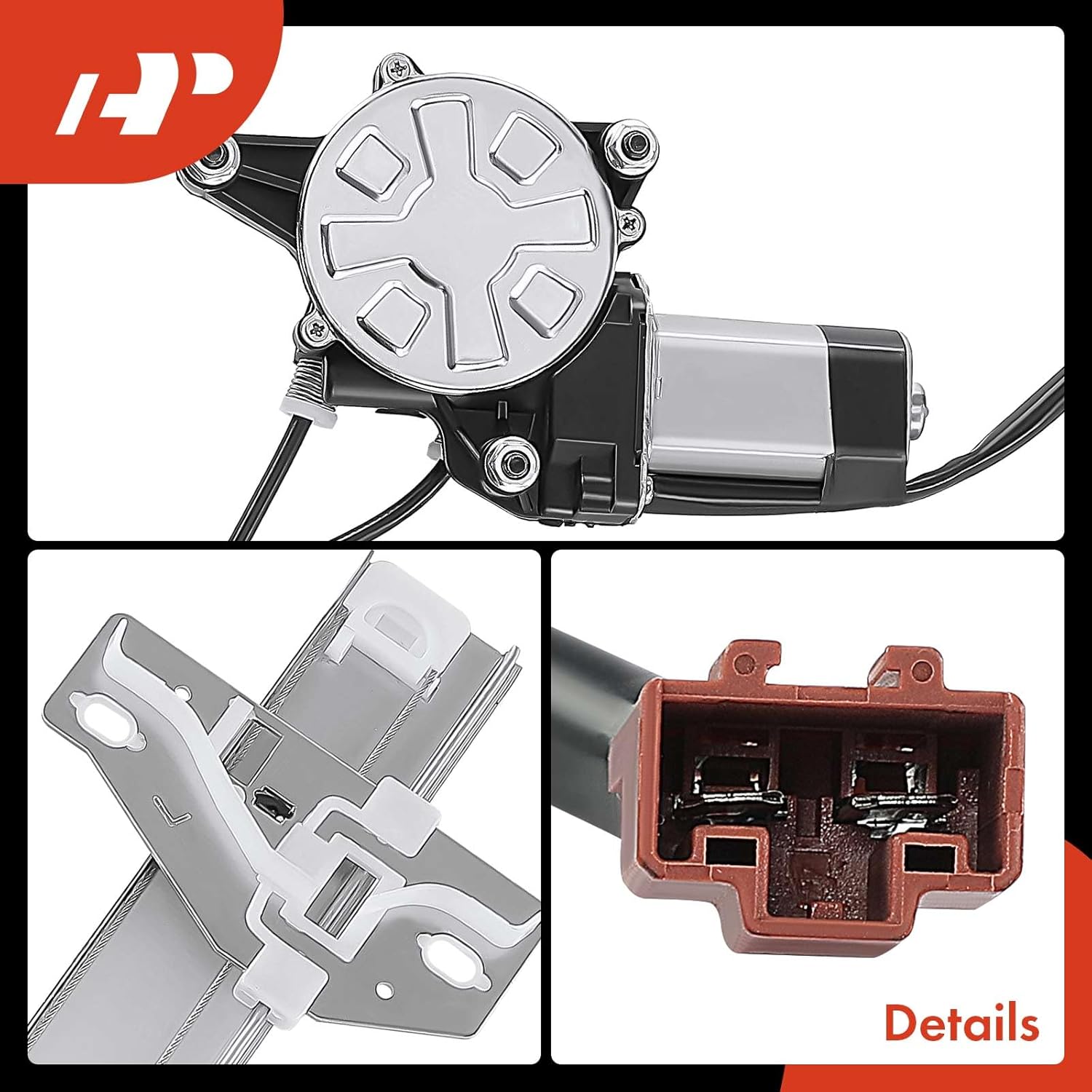 A-Premium Power Window Regulator with Motor Rear Driver Side Compatible with Honda Accord 1990-1993 Rear Left Driver Side