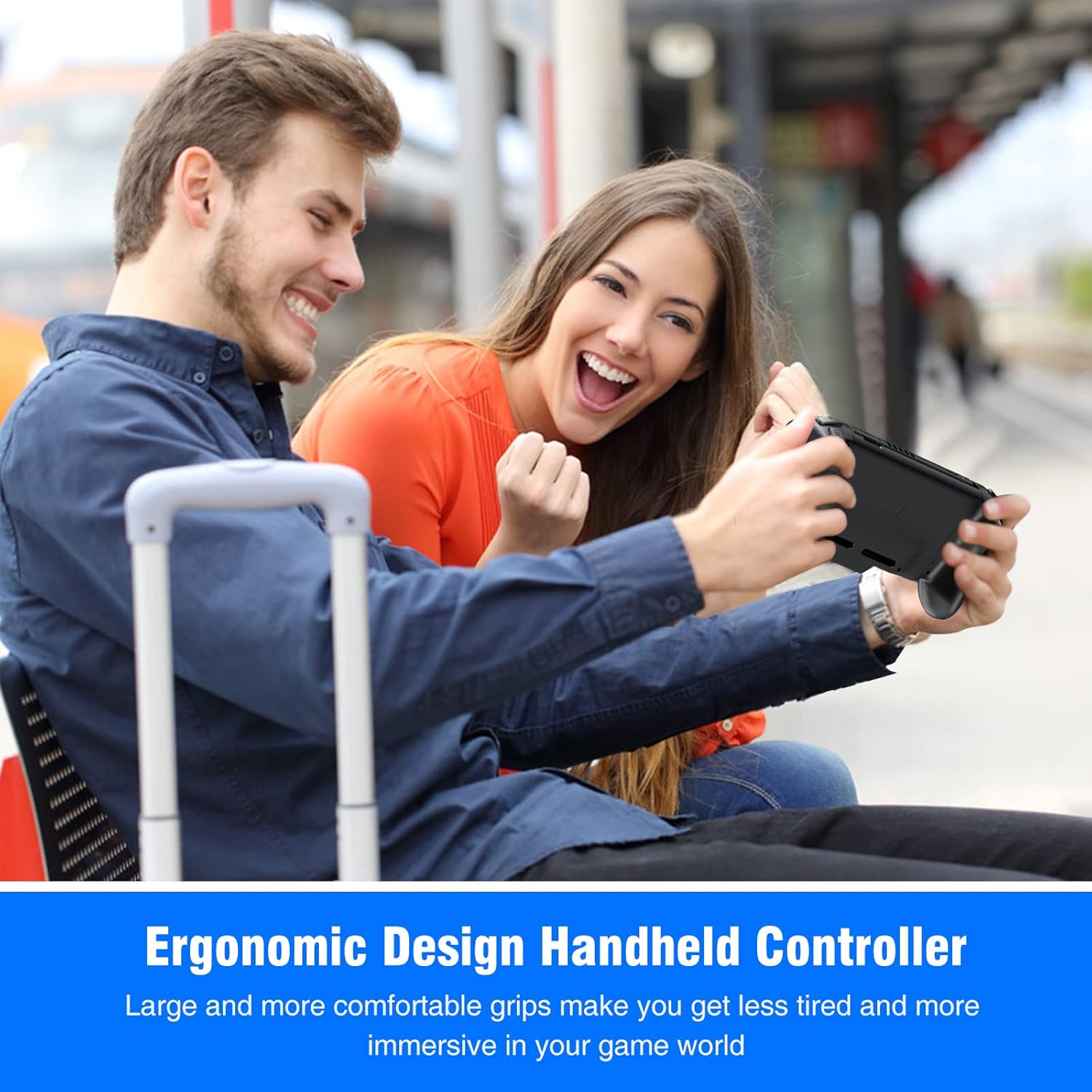 Switch Controller for Switch/Switch OLED, Rechargeable Plug-in Switch Controller, One Piece Ergonomic Grip Switch Controller for Handheld Mode with Turbo,Dual Vibration,6-Axis Motion Control,Red-Blue - imagen 4