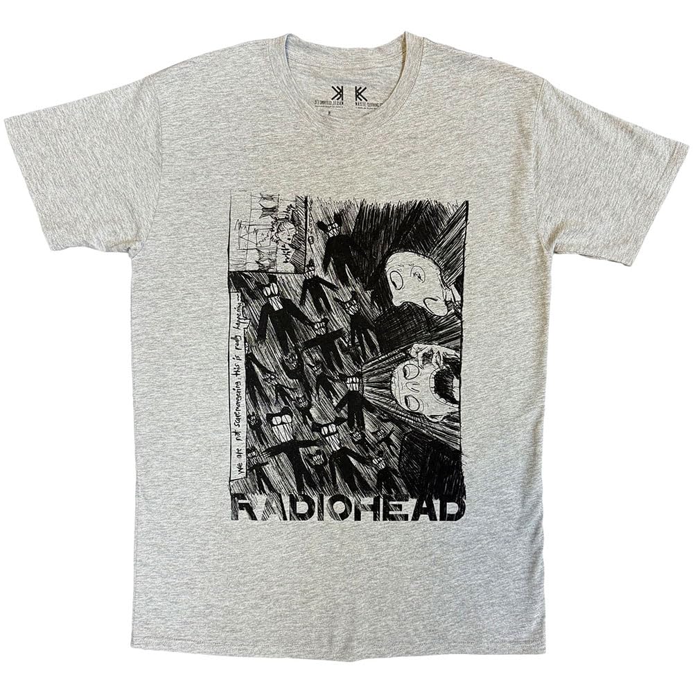 Rock Off Grey Radiohead - Scribble - T-Shirt - Cotton - Size L - Officially Licensed Merch