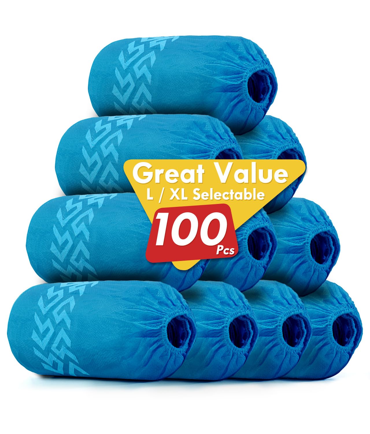 Shoe Covers Disposable for Indoor - 100 Pack Recyclable Blue Shoe Covers, Disposable Shoe Covers Non-slip Boot Covers Fits Up To 11 US Men and 12 US