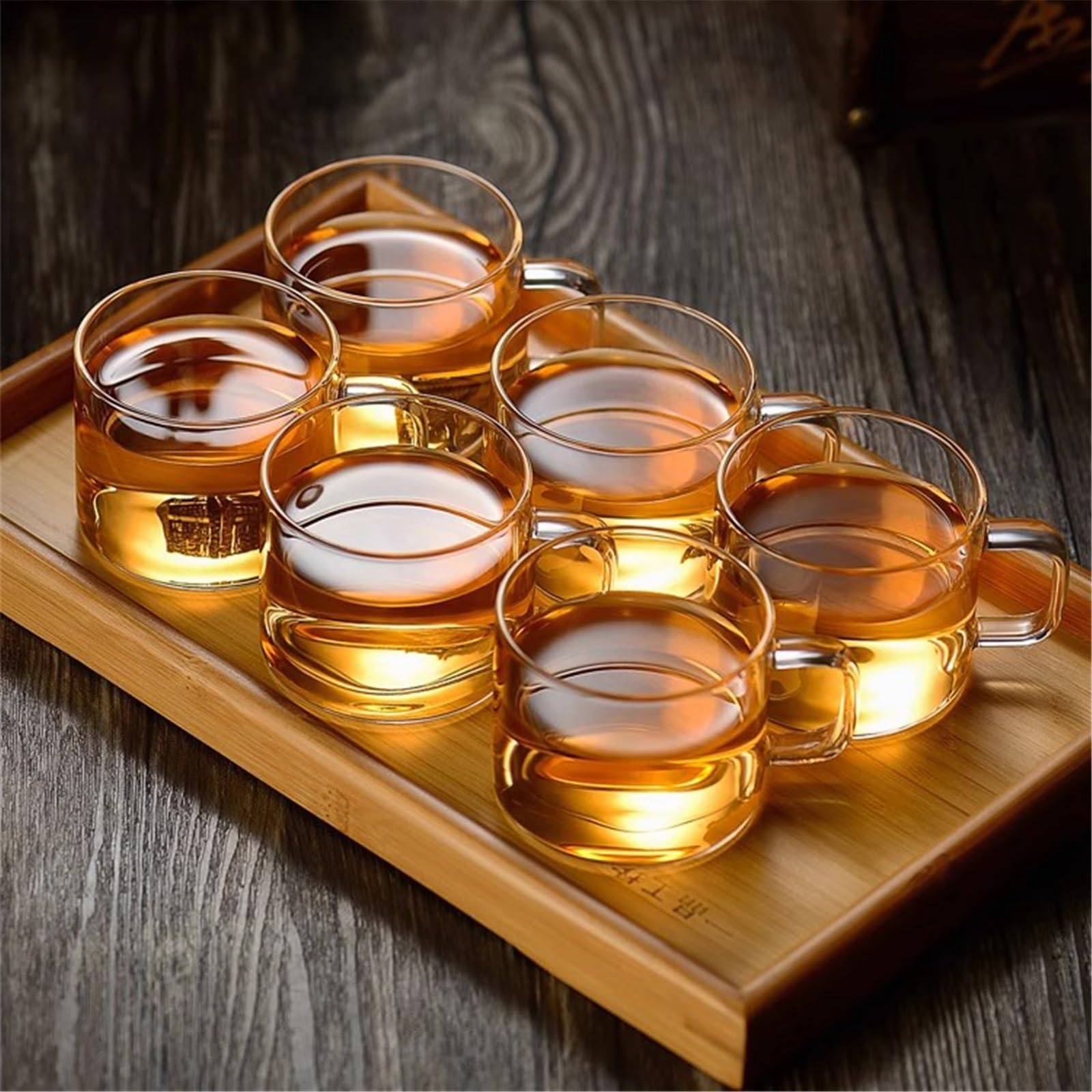 Kubki Szklane Zestaw 2 szklanych kubków, przezroczyste kubki do kawy, kubek degustacji herbaty z uchwytem, ​​5 uncji/150 ml Kieliszki koktajlowe(Clear)