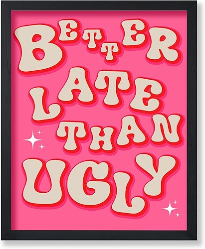 Miniatura 1 de Poster Master Póster con texto en inglés Better Late Than Fe, impresión tipográfica, arte moderno, arte moderno, arte pop, regalo para él, ella y