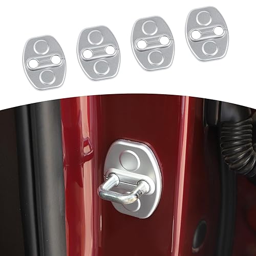 RT-TCZ Cubierta de pestillo de cerradura de puerta Silverado, accesorios plateados compatibles con Chevy Silverado Colorado GMC Sierra 2014 hasta