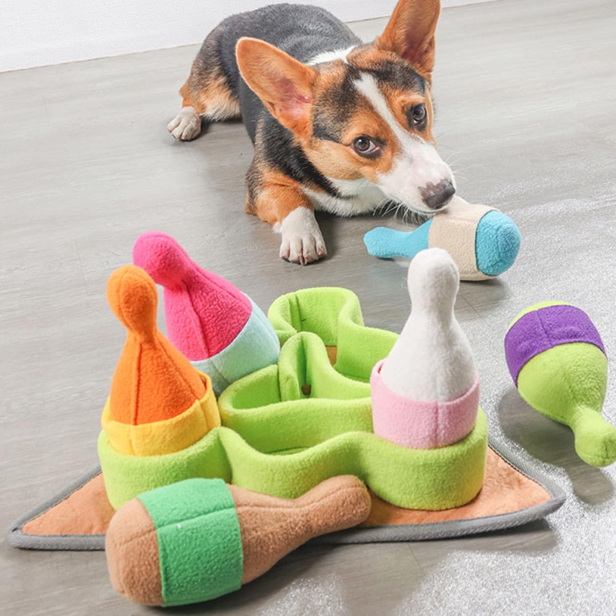 YARNOW Bowlingförmiges Leckerli Spielzeug aus Polar Fleece für Welpen Tragbares Haushalts Schnüffelspielzeug zur Fütterungsunterstützung