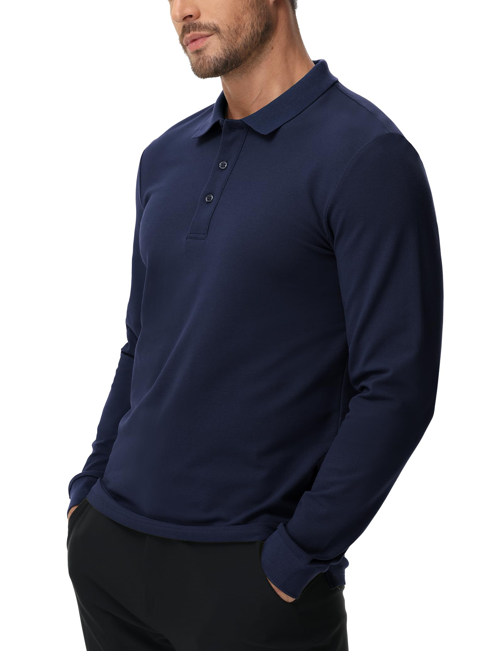 MIER Long Sleeve Polo Shirts for Men