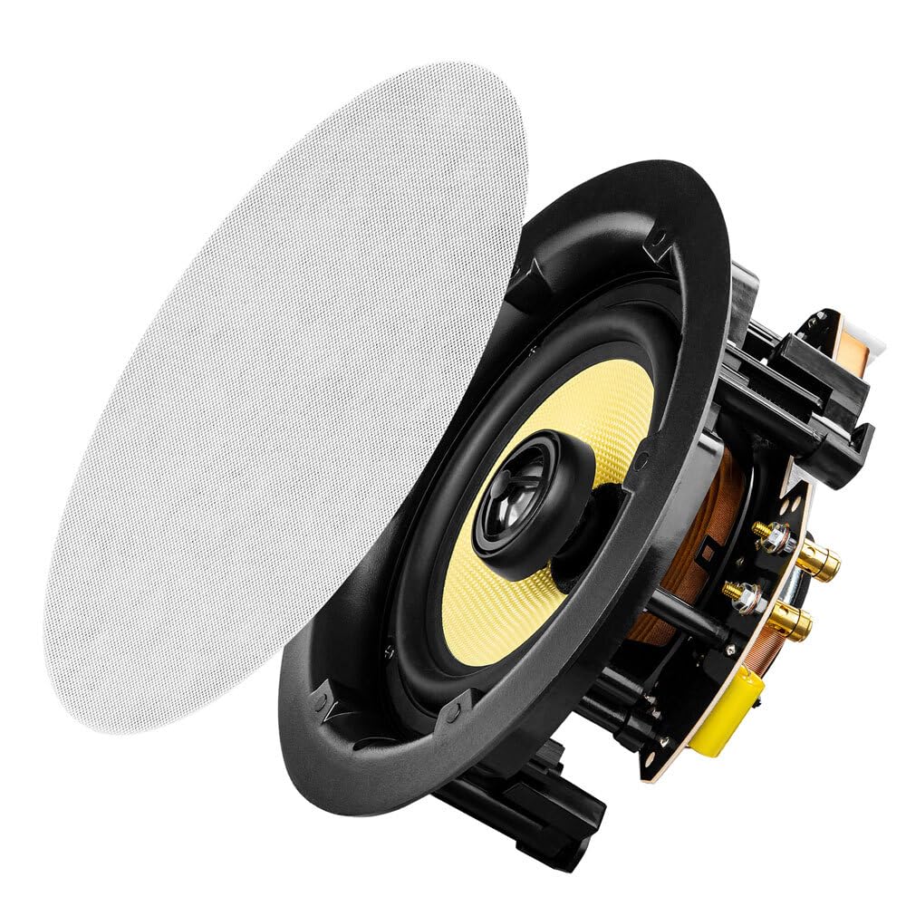 OSD Audio ACE650 6.5" Kevlar Trimless in-Ceiling Speakers, 90W, White, Pair