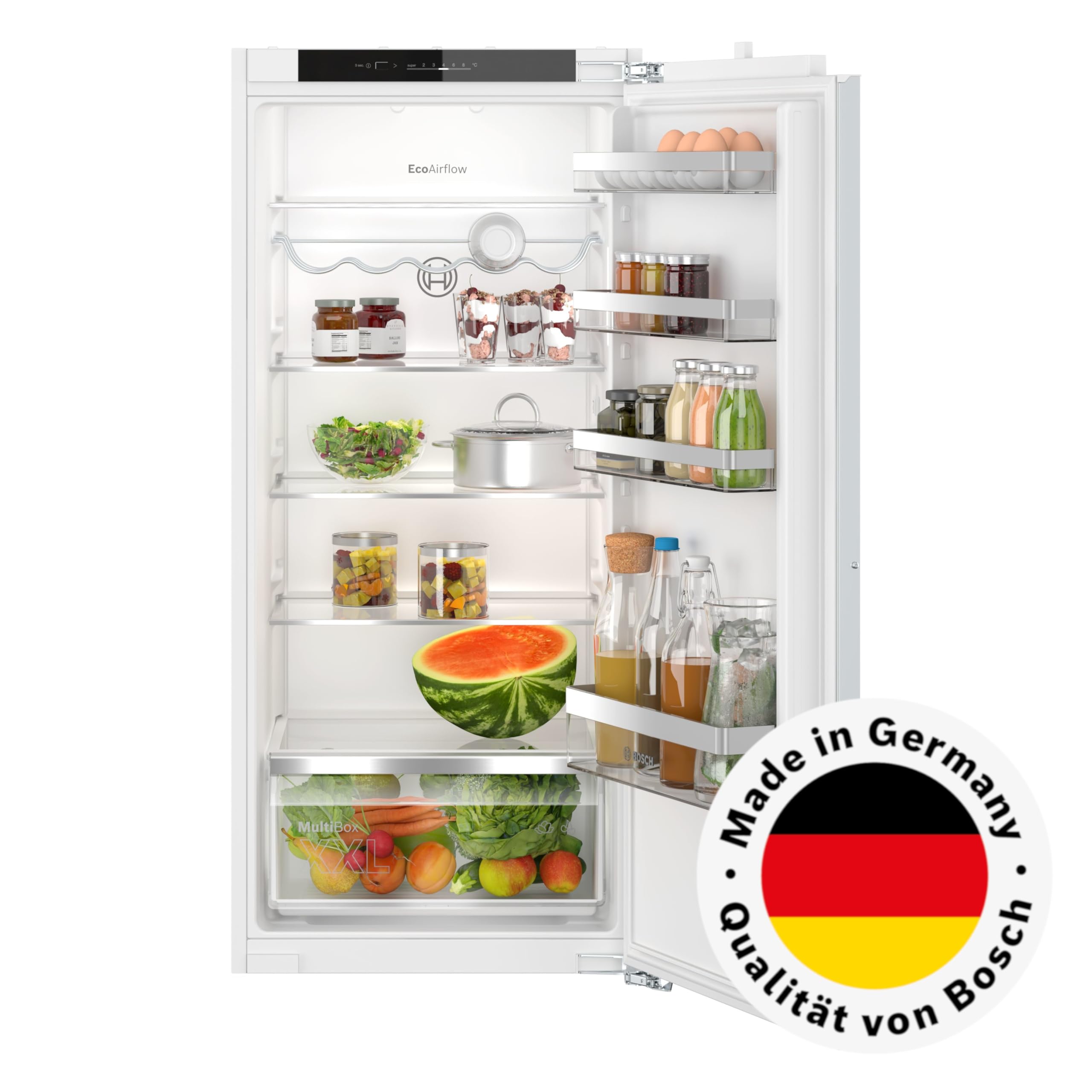 Bosch Serie 4 KIR41VFE0 Einbau-Kühlschrank 122.5 x 56 cm 204 L Flachscharnier FreshSense Multibox XXL Weiß