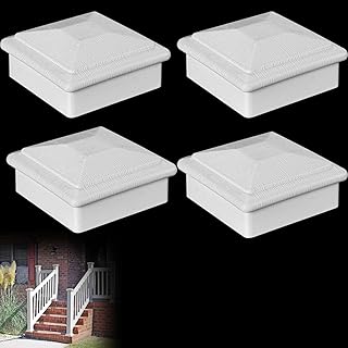 Fence Post Caps for 4'' x 4'' Nominal Wood Post (Actual 3.5'' x 3.5'') Outdoor Post Caps Cover for Fence Wood Post of Decks Corridors 4 Pack