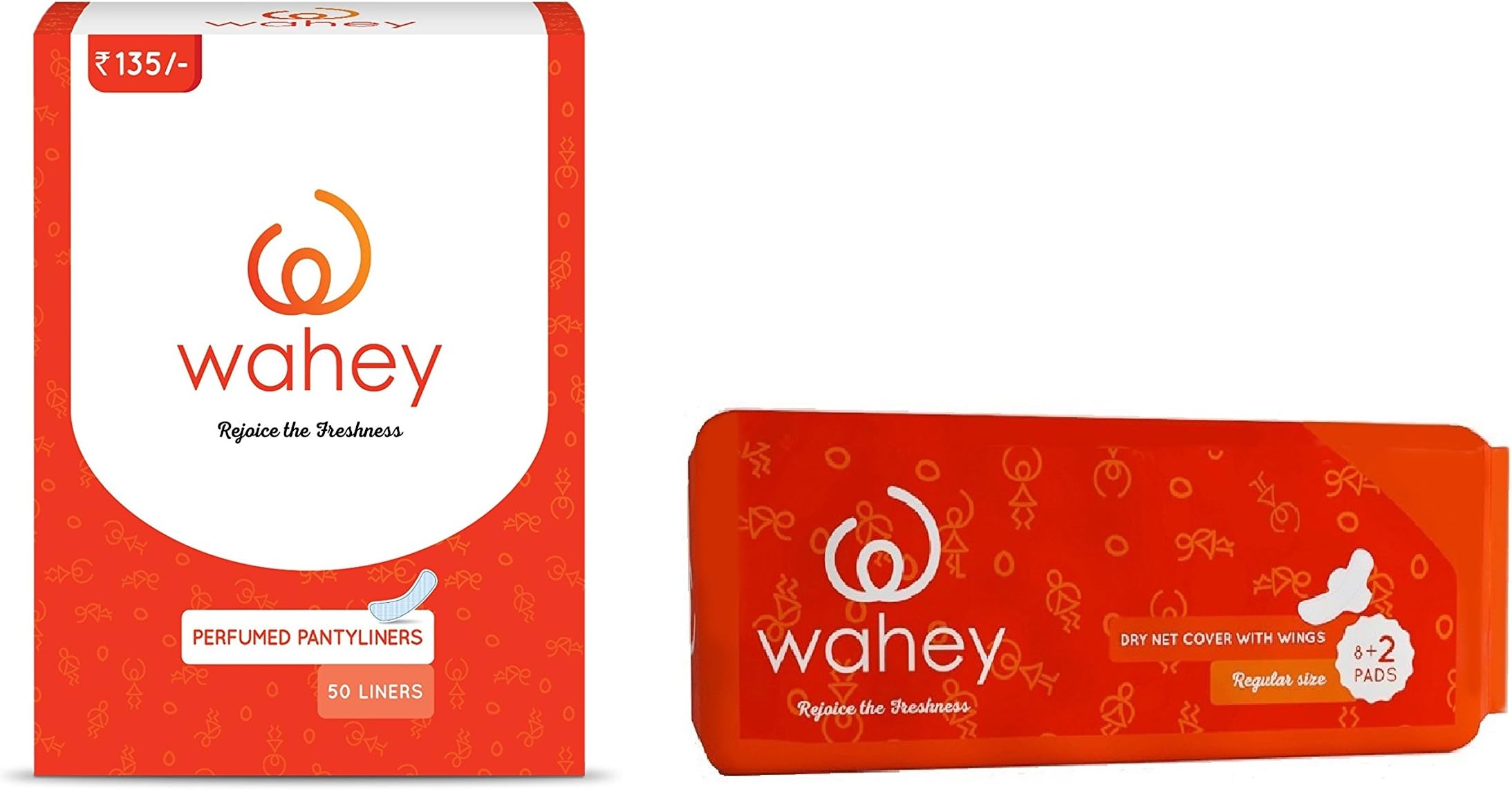 Wahey Combo Pack Of Panty Liners (50 liners) and Sanitary Pads/Napkins with Wings (10 Pads, Regular size)