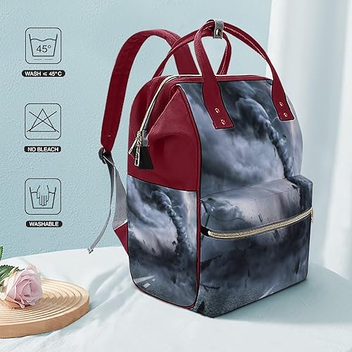Miniatura 6 de Potente bolsa de pañales Tornado para mujer, mochila de gran capacidad, impermeable, mochila de viaje para computadora portátil