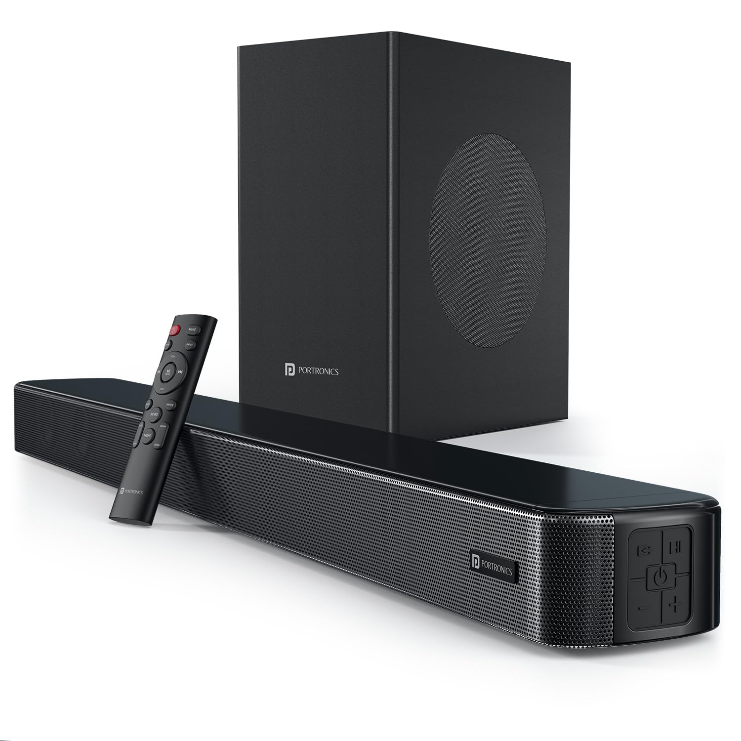 Portronics 200W Spatial Arc Bluetooth Soundbar with Wired Subwoofer for Deep Bass & Spatial Audio, 2.1 Channel Home Theatre, HD Sound,EQ Modes, BT 5.4V,HDMI,Optical, AUX,USB Port,Remote Control(Black)-picture-27
