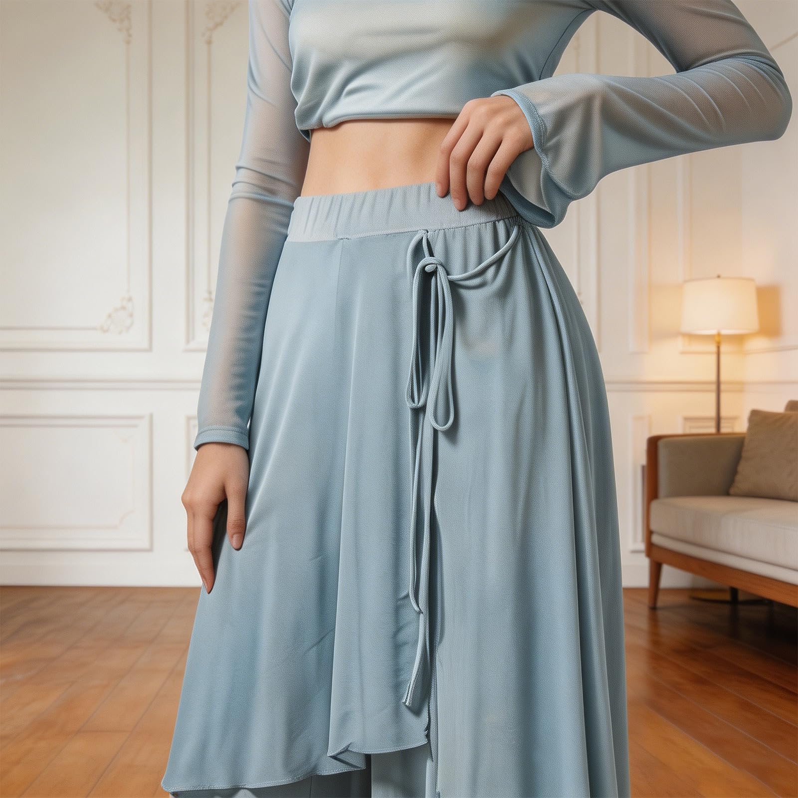 Femme Pantalons Danse en Jupe Pantalons Yoga en Mesh Fluide Danse Classique pour Shorts Sport Courts pour Shorts Sport Sortir