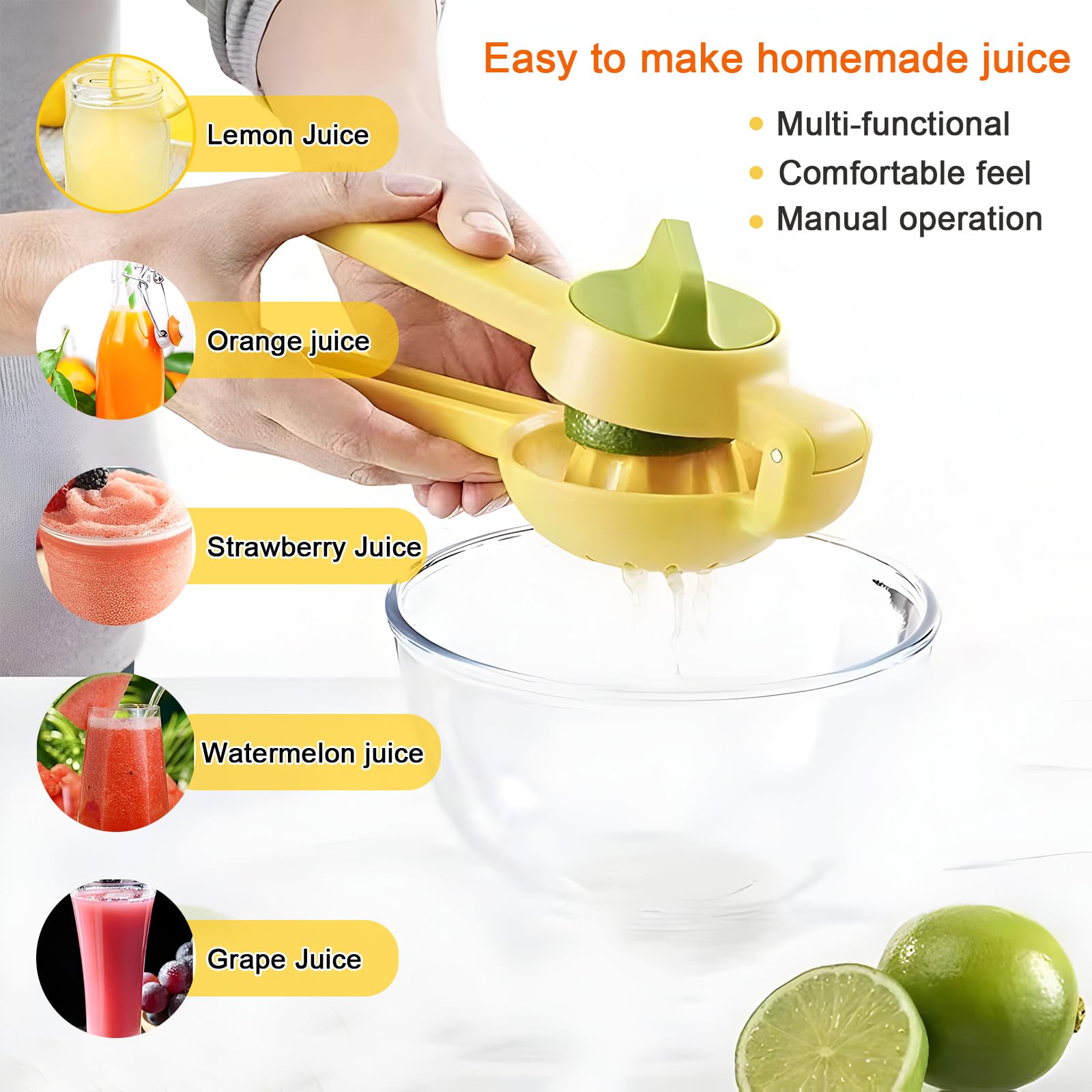 Spremiagrumi Manuale Professionale - Per Limoni, Agrumi E Melograni, Design Conico - Foto 9