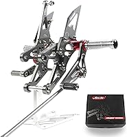 Vista 22 de Arashi (Versión 2.0) Estriberas ajustables para Yamaha MT09 FZ09 2014-2020 (QS)/FJ09 2014-2020/XSR900 2014-2021 MT 09 Conjunto de reposapiés Negro