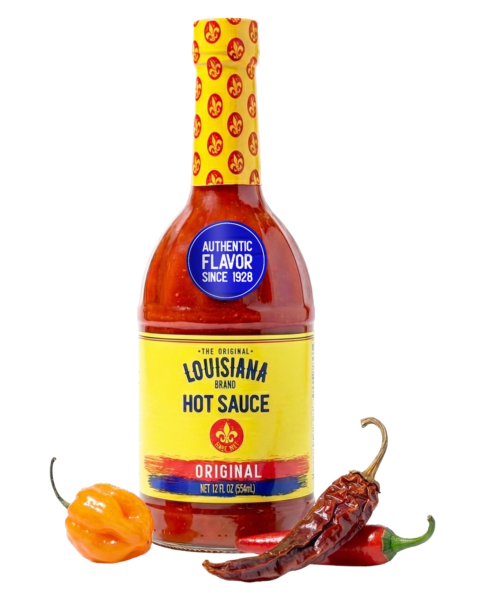Louisiana Hot Sauce, 12oz Bottle, Classic Spicy Aged Pepper Sauce for Wings, Tacos, Eggs, and Everyday Dishes, Balanced Flavor Condiment, Kosher, Shelf-Stable