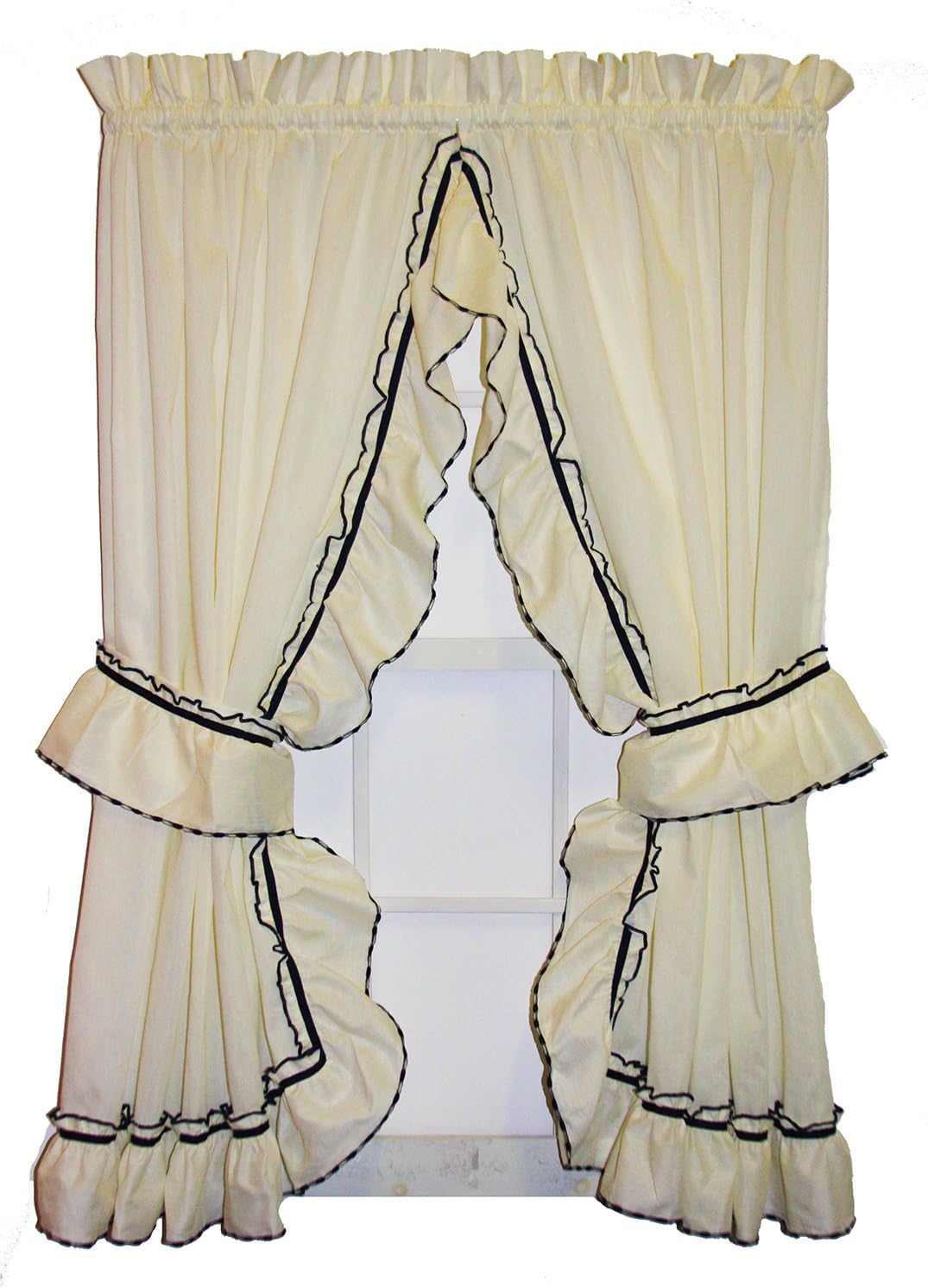 Jenny Country Ruffle Priscilla Curtains Pair 86Inchby54Inch 3