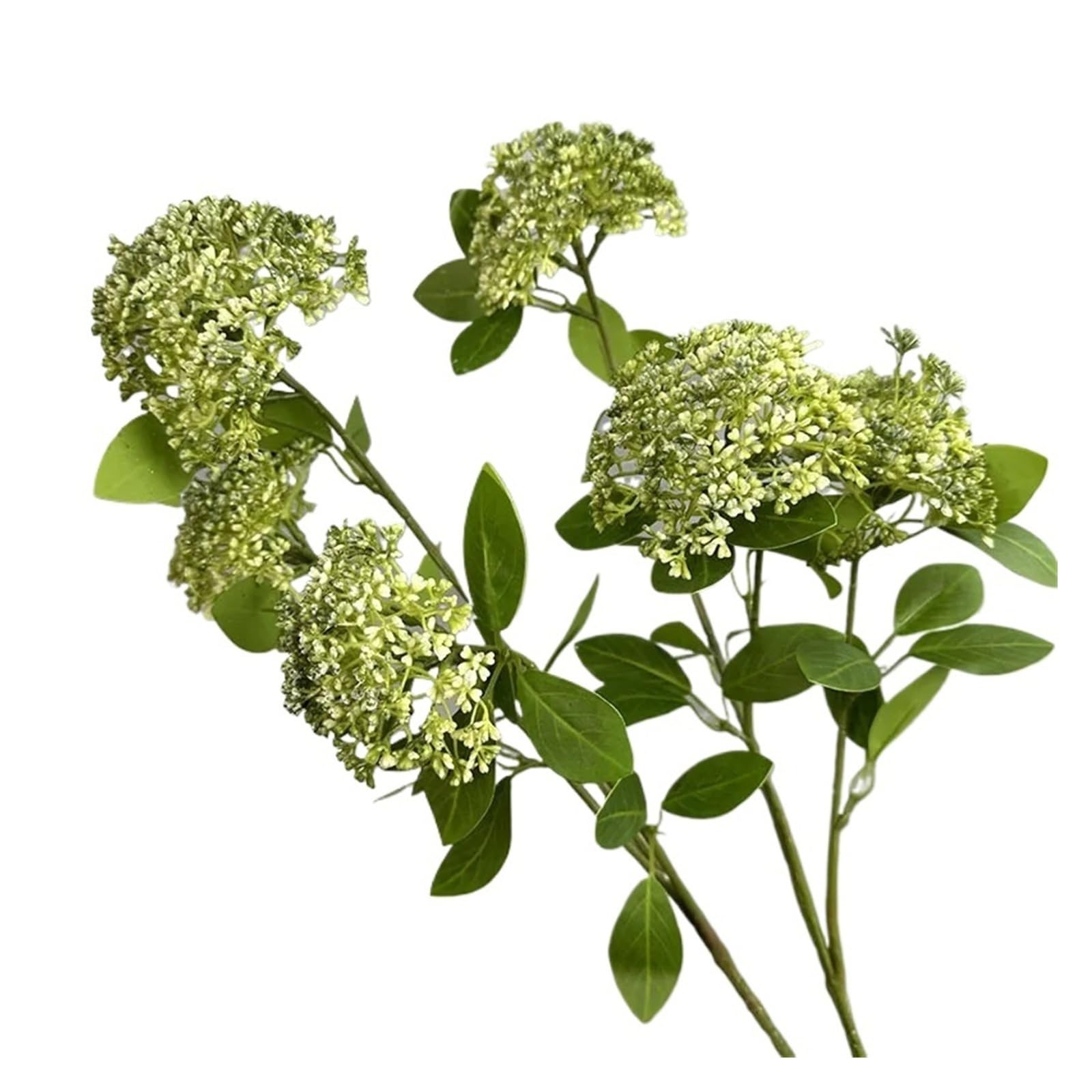 HamPaesk 3pcs Simulation Flower Plastic Green Plants Balcony Decoration Fake Artificial Plant Floral(Green)