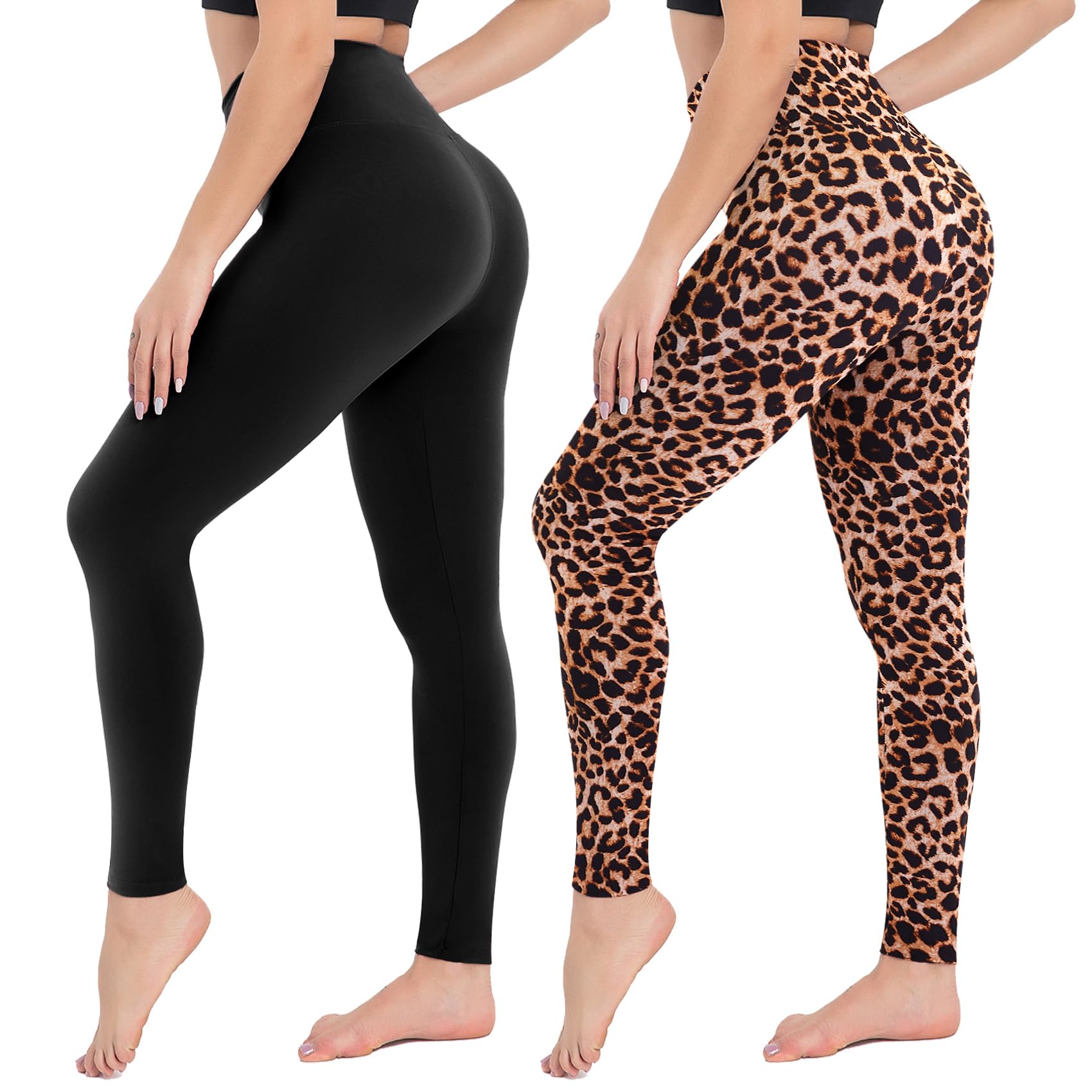 Campsnail 2er Pack Leggings Damen Schwarz High Waist Sport Leggins Blickdicht Sporthose für Gym Yoga