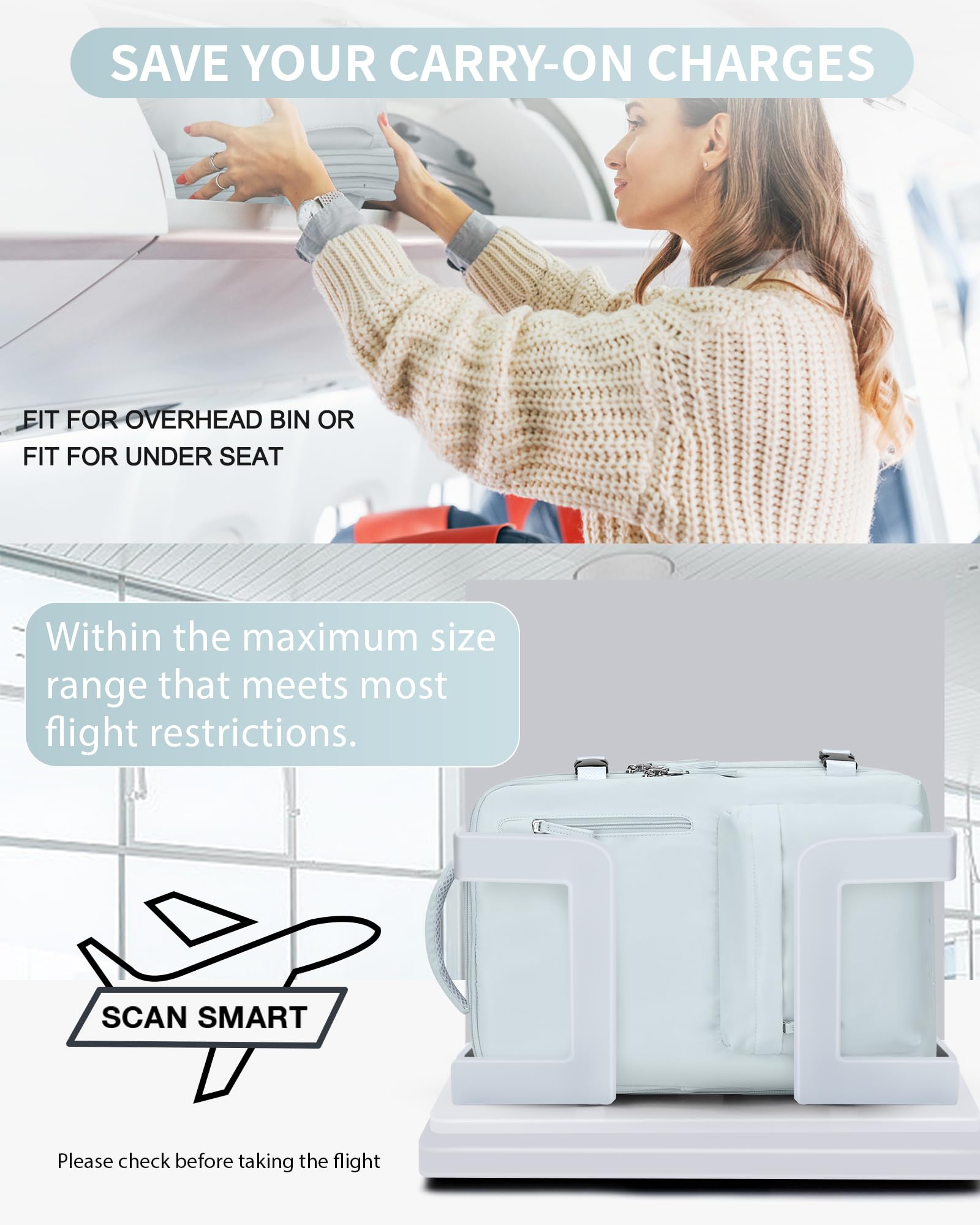 BJLFS Borse da Cabina per Ryanair 40×20×25 Bagaglio a Mano Easyjet 45×36×20 Borsa Zaino da Viaggio, Zaino da trekking,Zaino Casual per laptop da 14 pollici per scuola