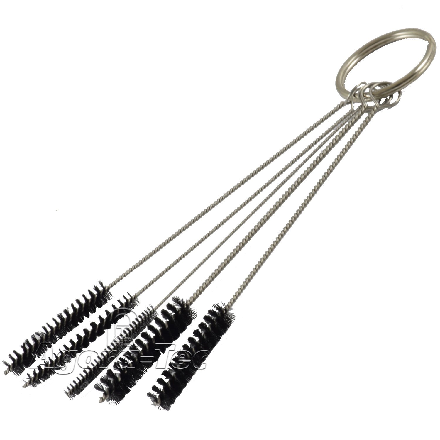 AT - Kit de nettoyage aérographie - Pot nettoyage, 5 brosses de nettoyage, nettoyage des aiguilles 5, Reamer & Vallejo Airbrush Cleaner 200ml