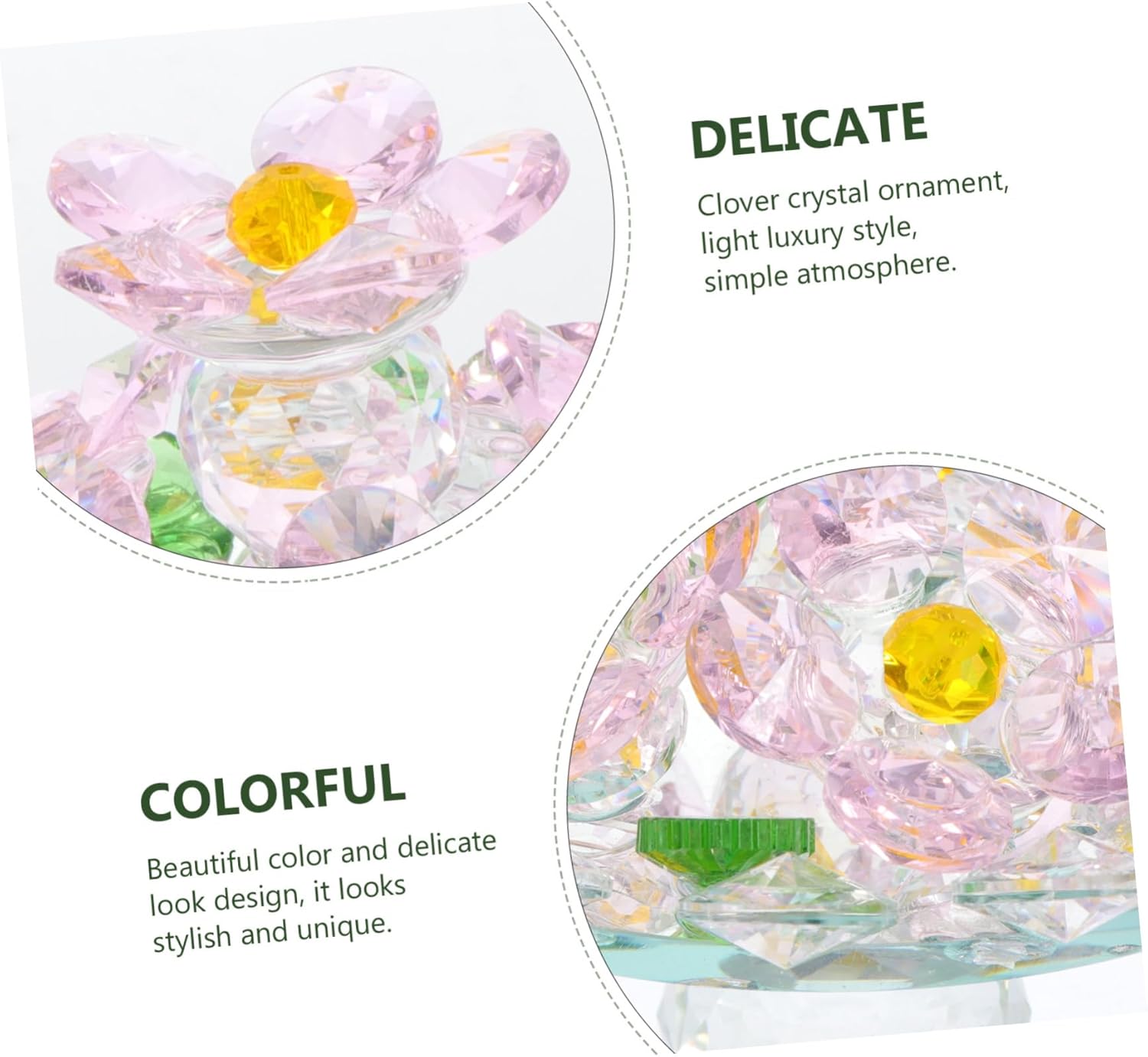 Crystal Decor Desktop Ornament Crystal Flowerpot Ornament Office Decor