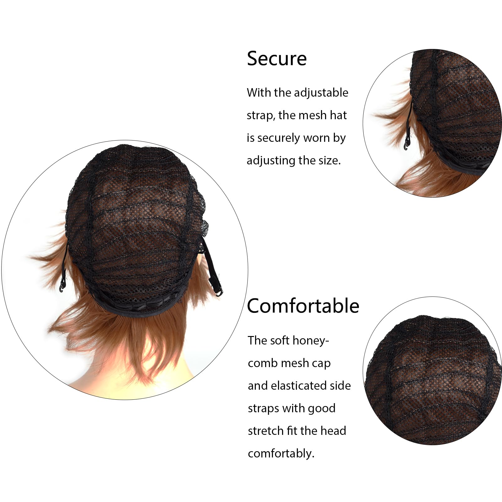 BUYOGET Cosplay Wigs Short Brown Natural Layered Straight 8 Inches Universal Costume Wigs for Men Women Halloween - Image 3