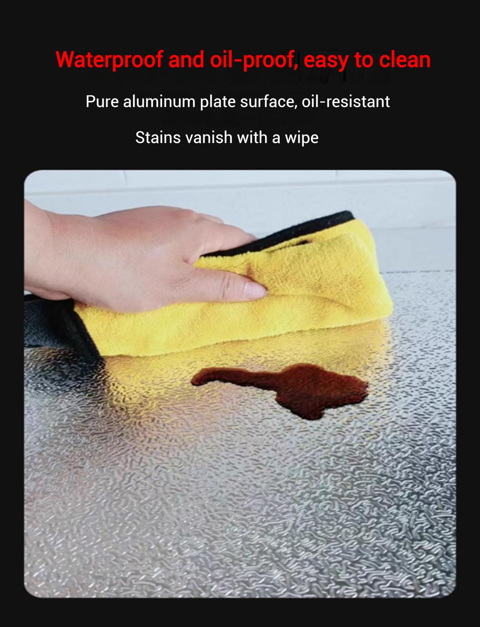 Tapis isolant thermique en aluminium, Écran anti-éclaboussures de bouclier thermique en aluminium(70x60cm)