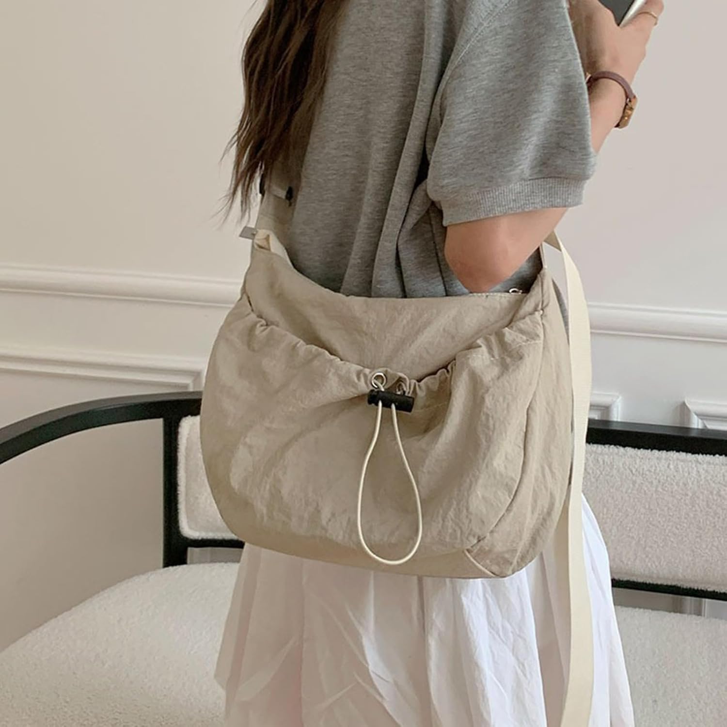 Women Nylon Crossbody Bag Large Capacity Shoulder Korean Styles Messengers Students Book For Travel Large Capacity Crossbody - Image 5