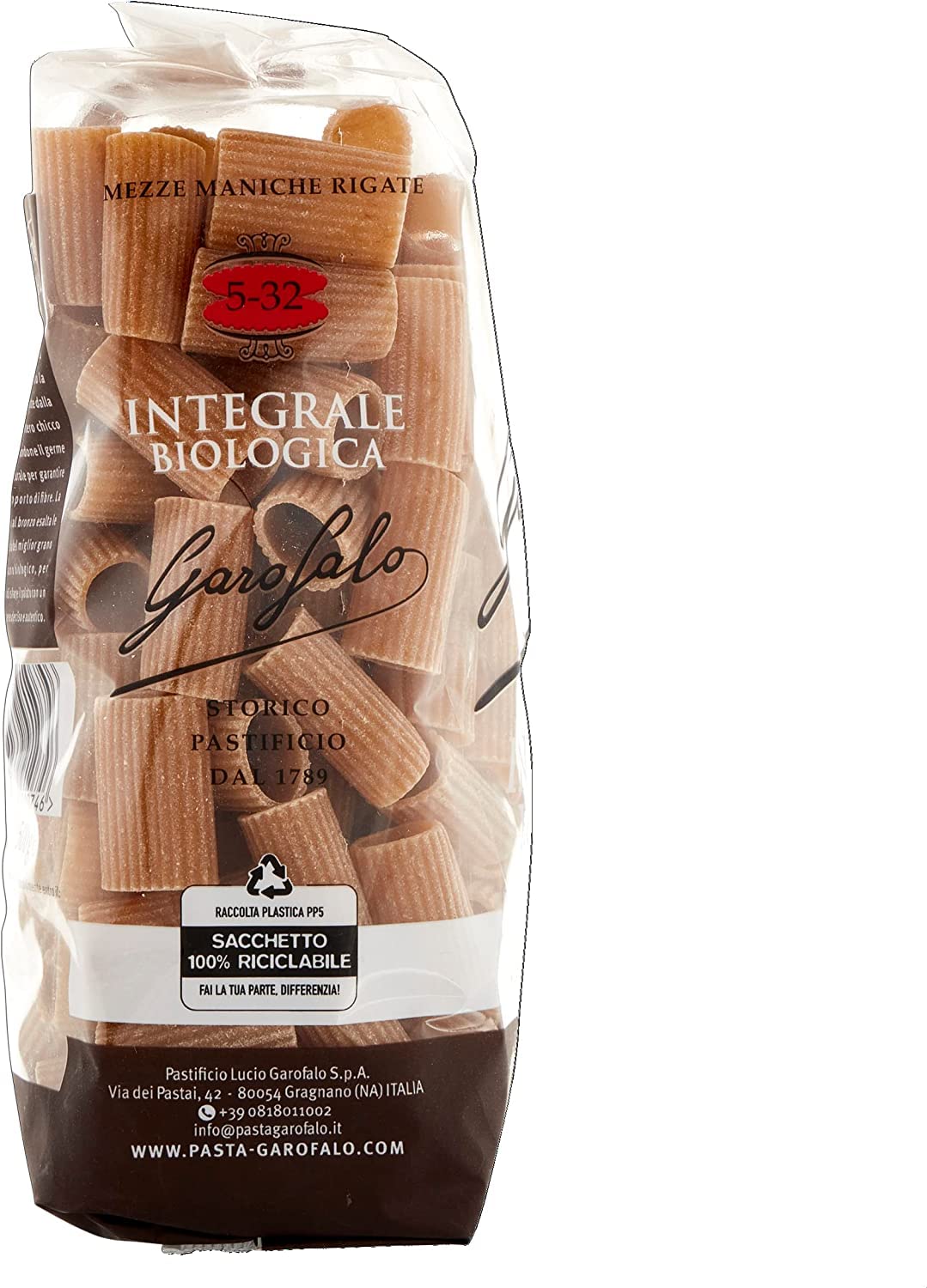10x Pasta Integrale Mezze maniche rigate Vollkorn-Hartweizen Bio-Produkt 500g + Italian Gourmet polpa 400g