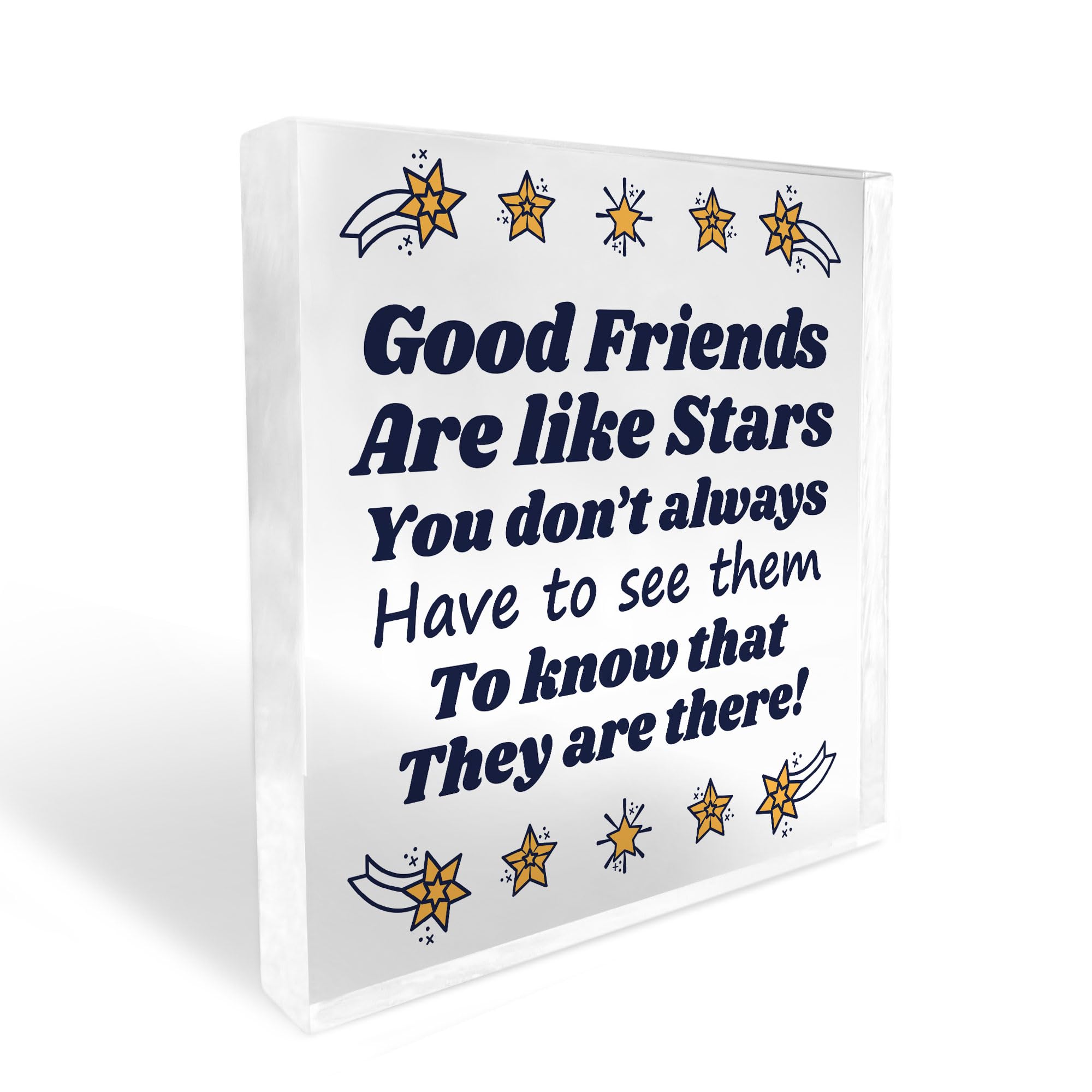 Red Ocean Friendship Acrylic Plaque Gift For Friend For Chrismas - Friendship Gift For Women - Best Friend Gift For Her - Birthday Gift For Best Friends - Christmas Friend Gifts