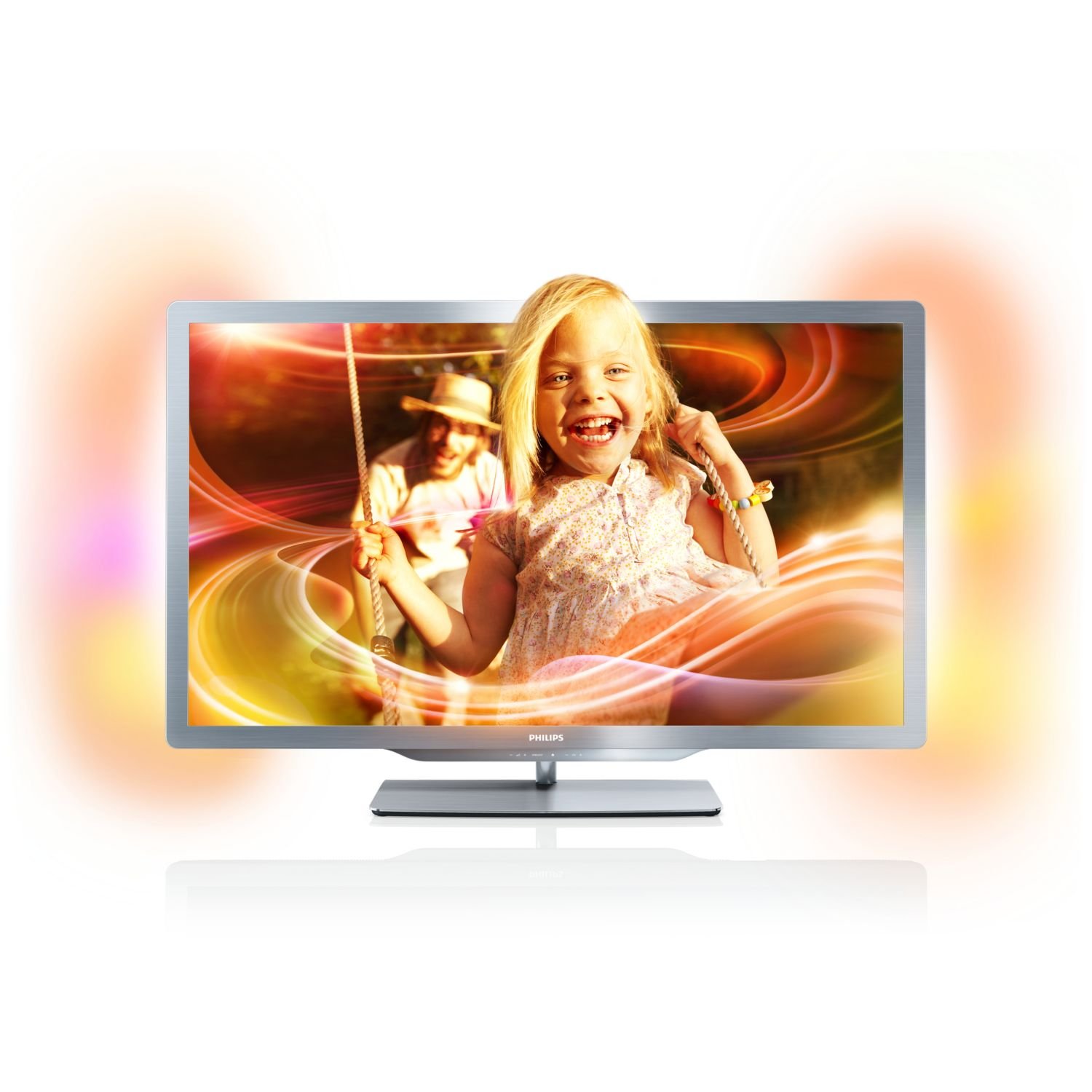 Philips 42PFL7606K/02 TV LCD 42" (107 cm) avec rétro-éclairage LED Technologie Ambilight 3D Full HD Technologie PMR 400 Hz Tuner TNT DVB-T/C/S Smart TV Gris argent (Import Allemagne)