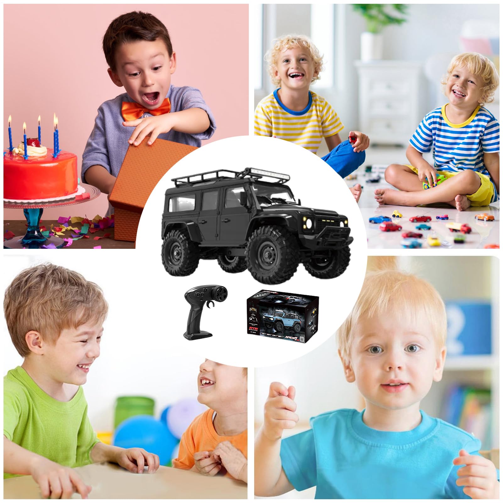Generico Macchina RC Drifting Modellini Crawler A LED | Veicolo Fuoristrada Radiocomandato 1 16 Per Bambini Ragazze Adulti Feste Festival Compleanni All'Aperto Casa Intrattenimento