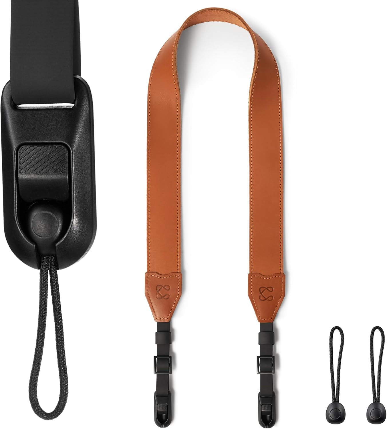 C Coiro Classic Leather Camera Strap with Quick Release, Sling Neck DSLR SLR Camera Shoulder Strap for Photographers