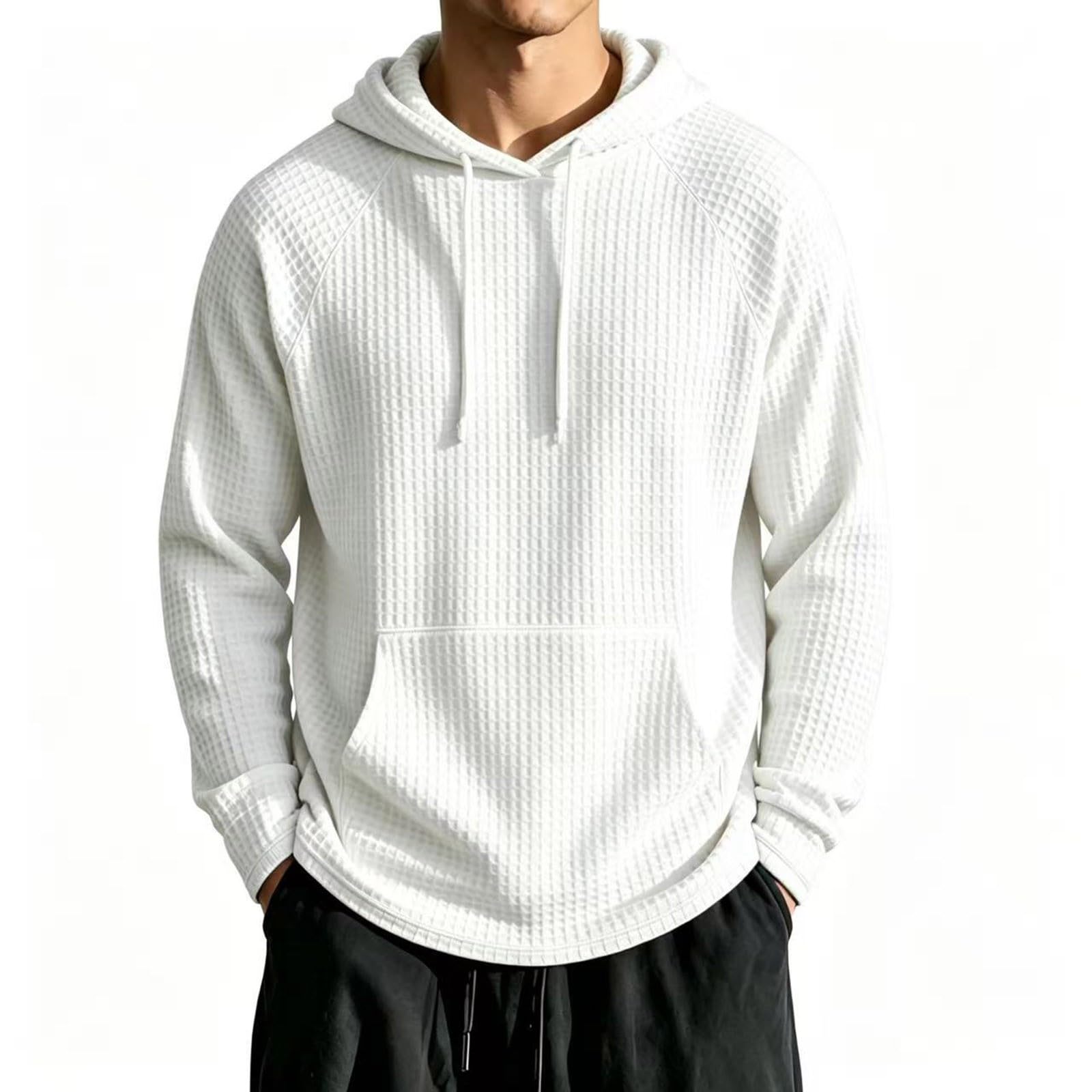 Felpa sportiva da uomo con cappuccio oversize con stampa a nido d'ape