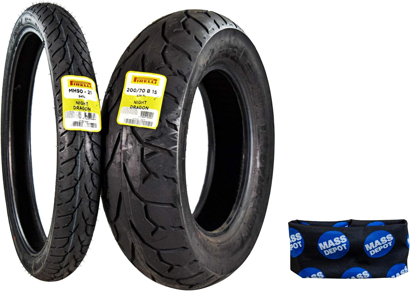 Pirelli Night Dragon Cruiser Motorcycle Tires Set (MH90-21 200/70B15 Set)