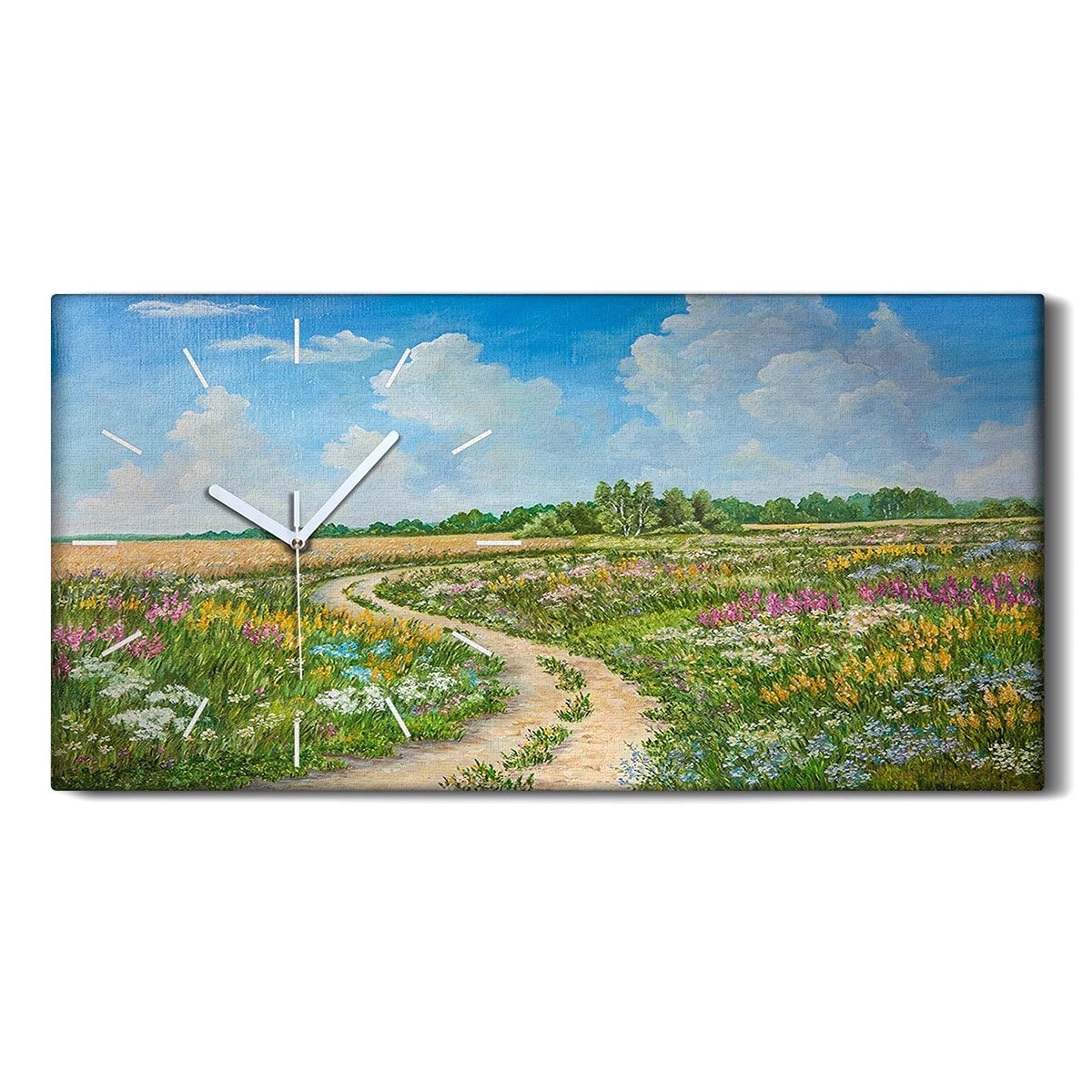 Horloge sur Toile Ne Pas Tic Tac 60x30cm - Décoration Murale sans Bruit pour Chambre