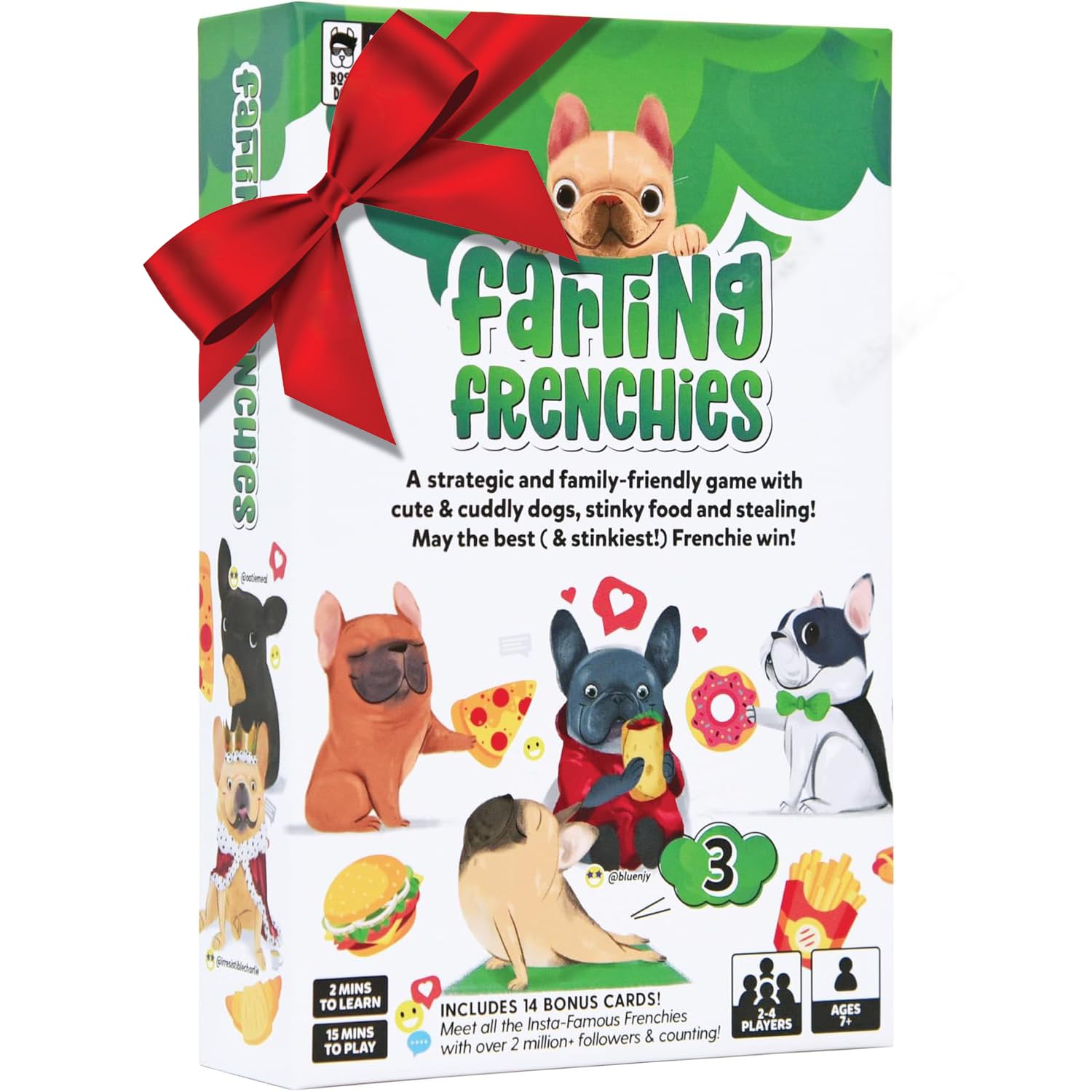 Farting Frenchies Card Game – Fun Family Card Games for Adults & Kids Ages 7+, French Bulldog Gifts Strategy Game | Simple Setup Party Games, 20-Min Playtime, 2-4 Players| Best Christmas Games Gift