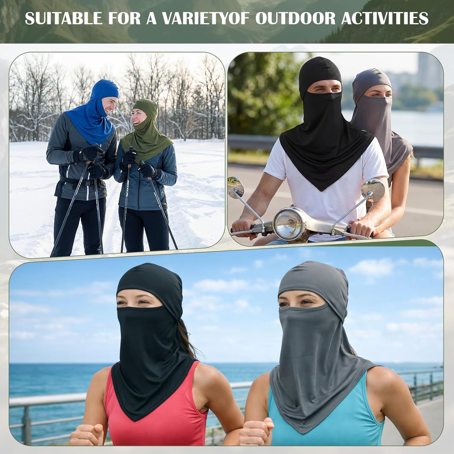 Balaclava Full Face Masks Summer Balaclava Long Face and Neck Cover Breathable Sun Protection for Men Women