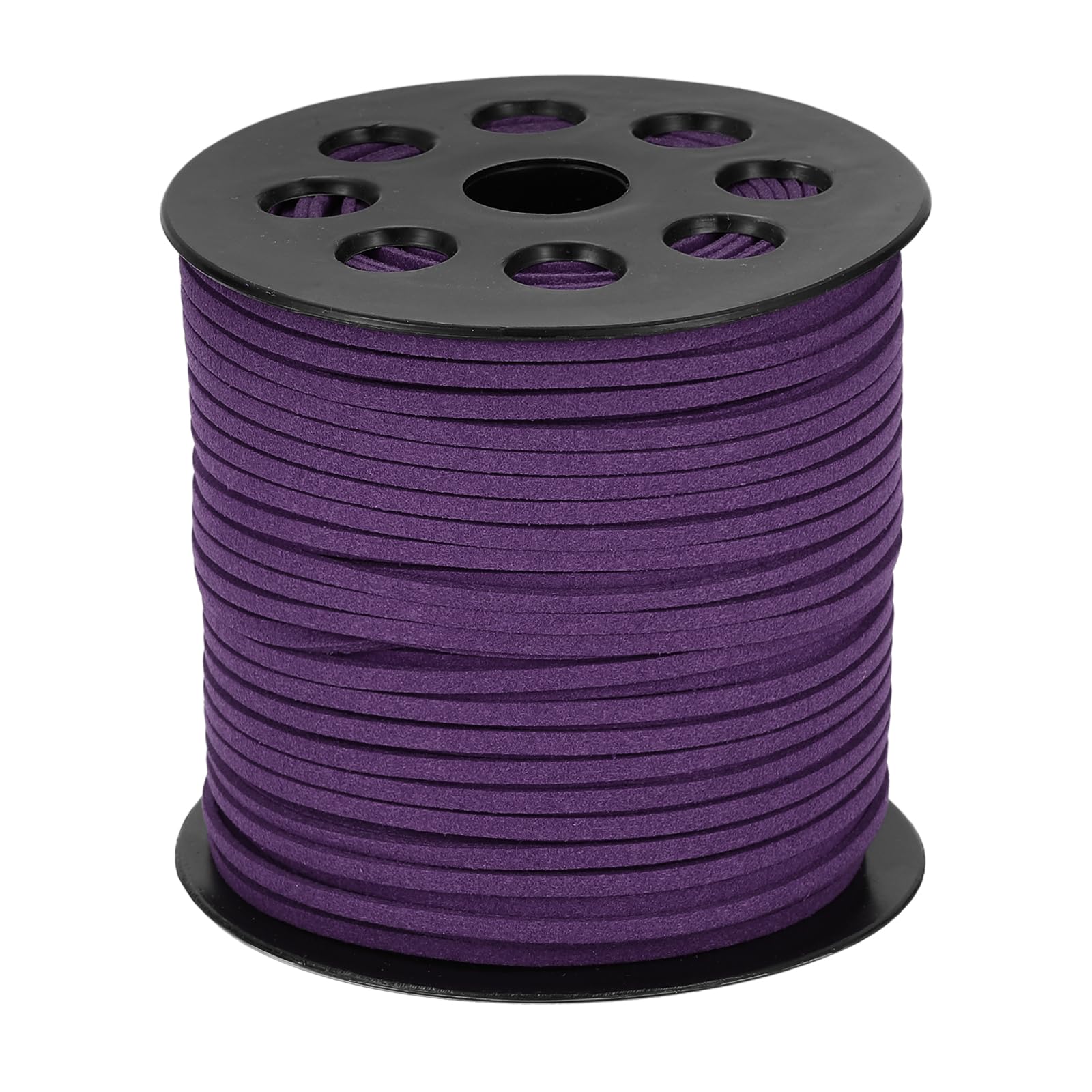 sourcing map 98 Yards x 0.1"(2.6mm) Faux Leather Cord, Flat Suede Cord Leather Strip Braiding String Lace for Jewelry Making Bracelet Necklace Beading Making DIY Crafts, Dark Purple