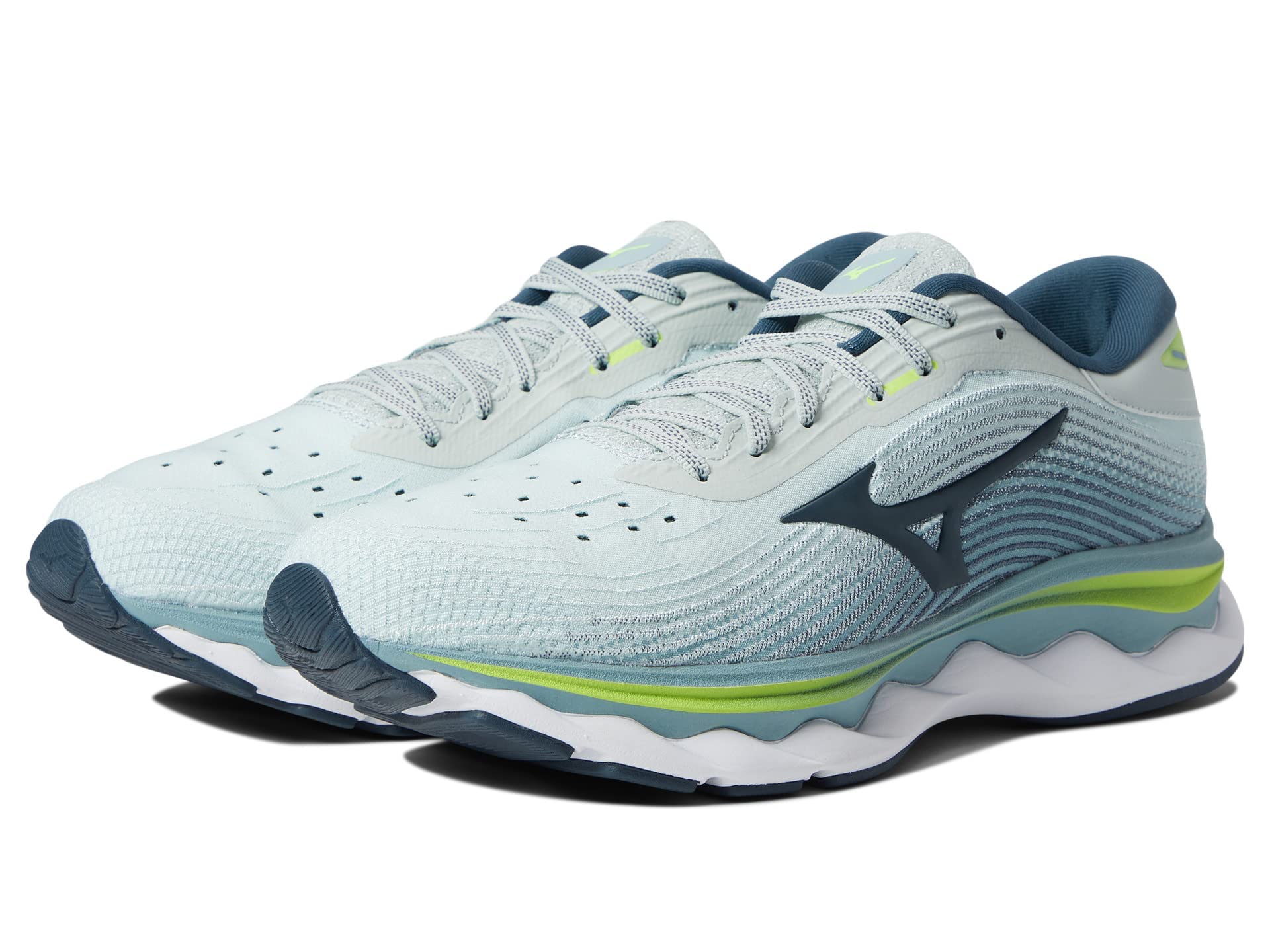 Mizuno Men's Wave Sky 5 Running Shoe Sneaker, Peacock Blue, 11